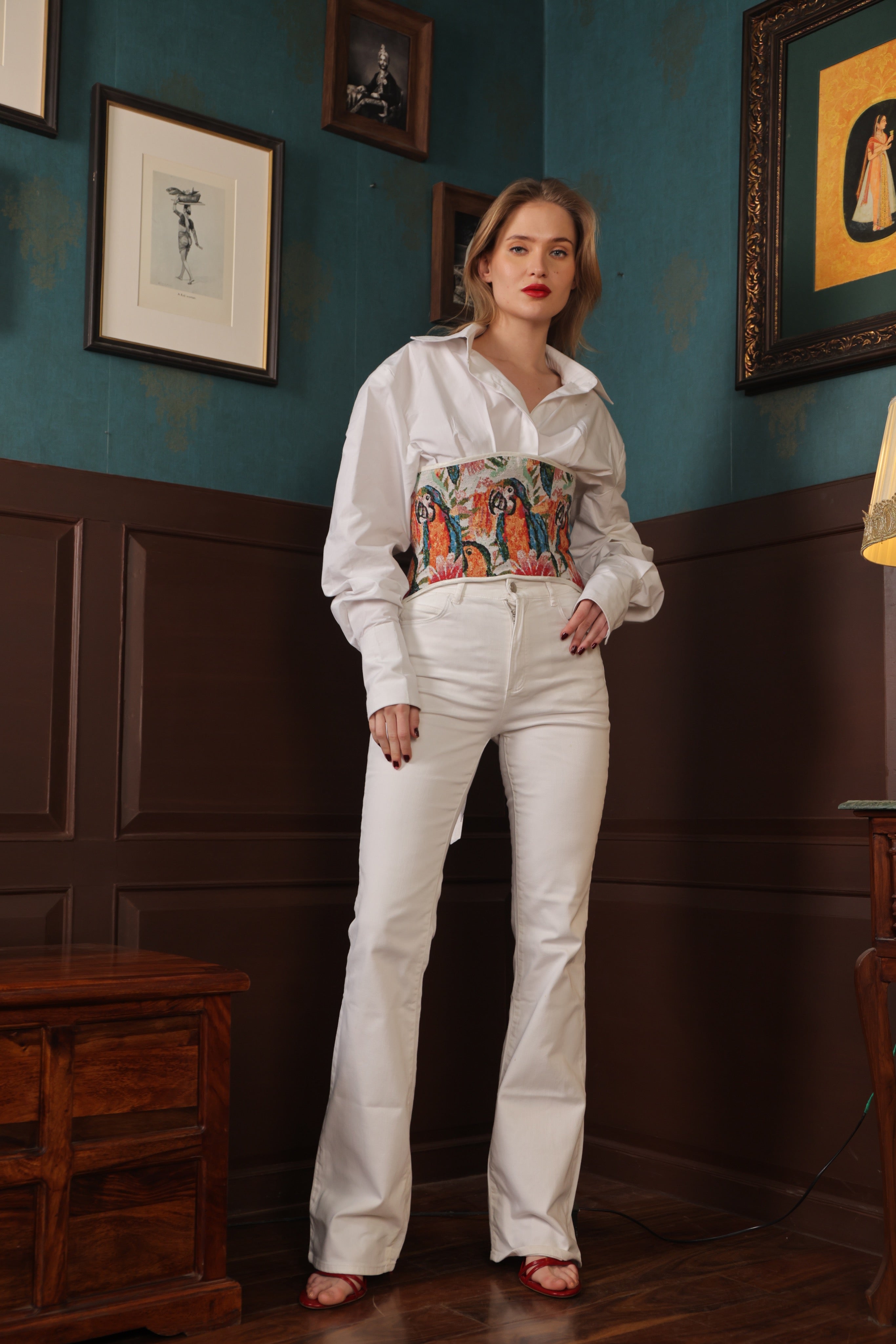 CANVAS BLOOM CORSET SHIRT