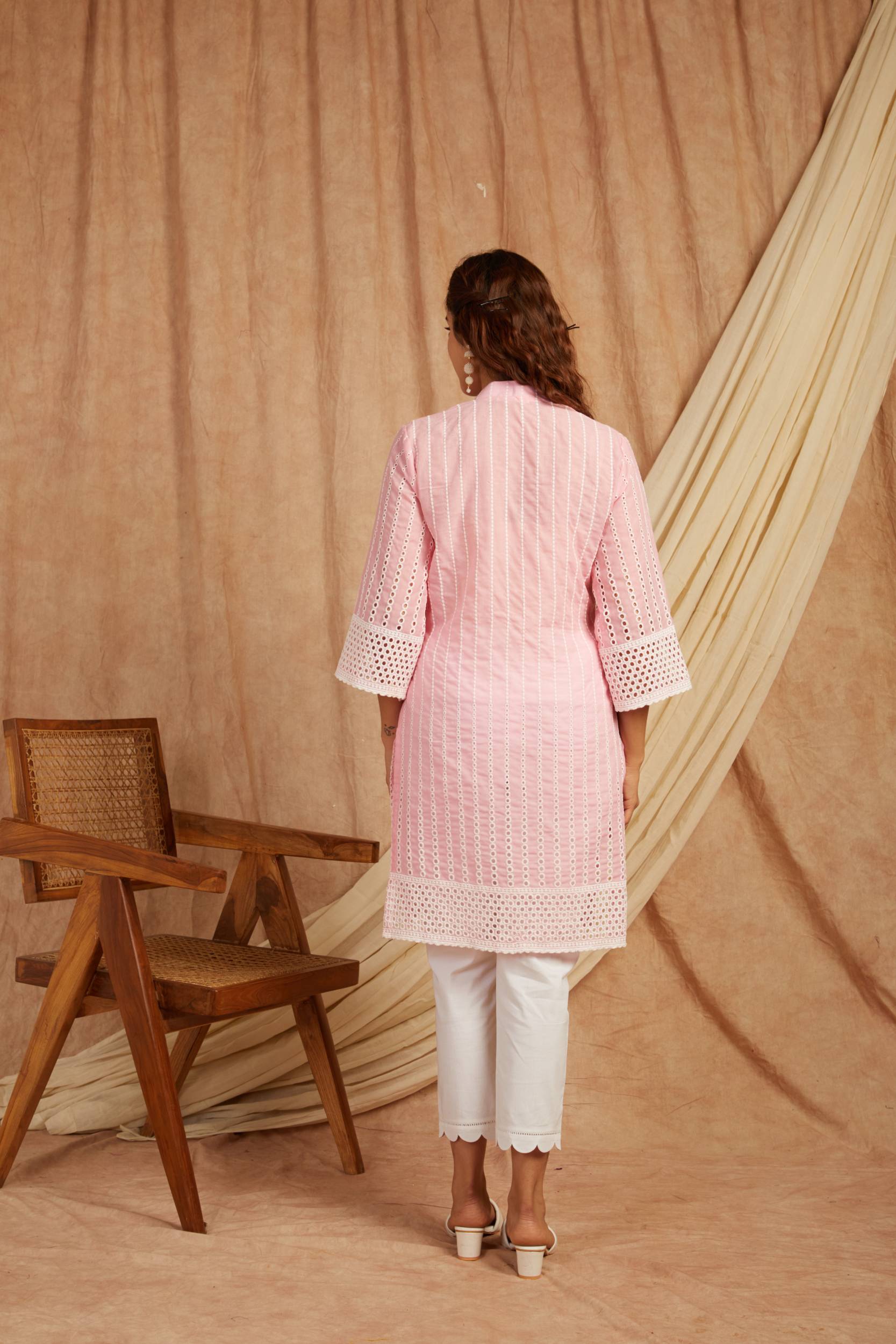 Pink Self Adorned Co Ord Set - Set of 2