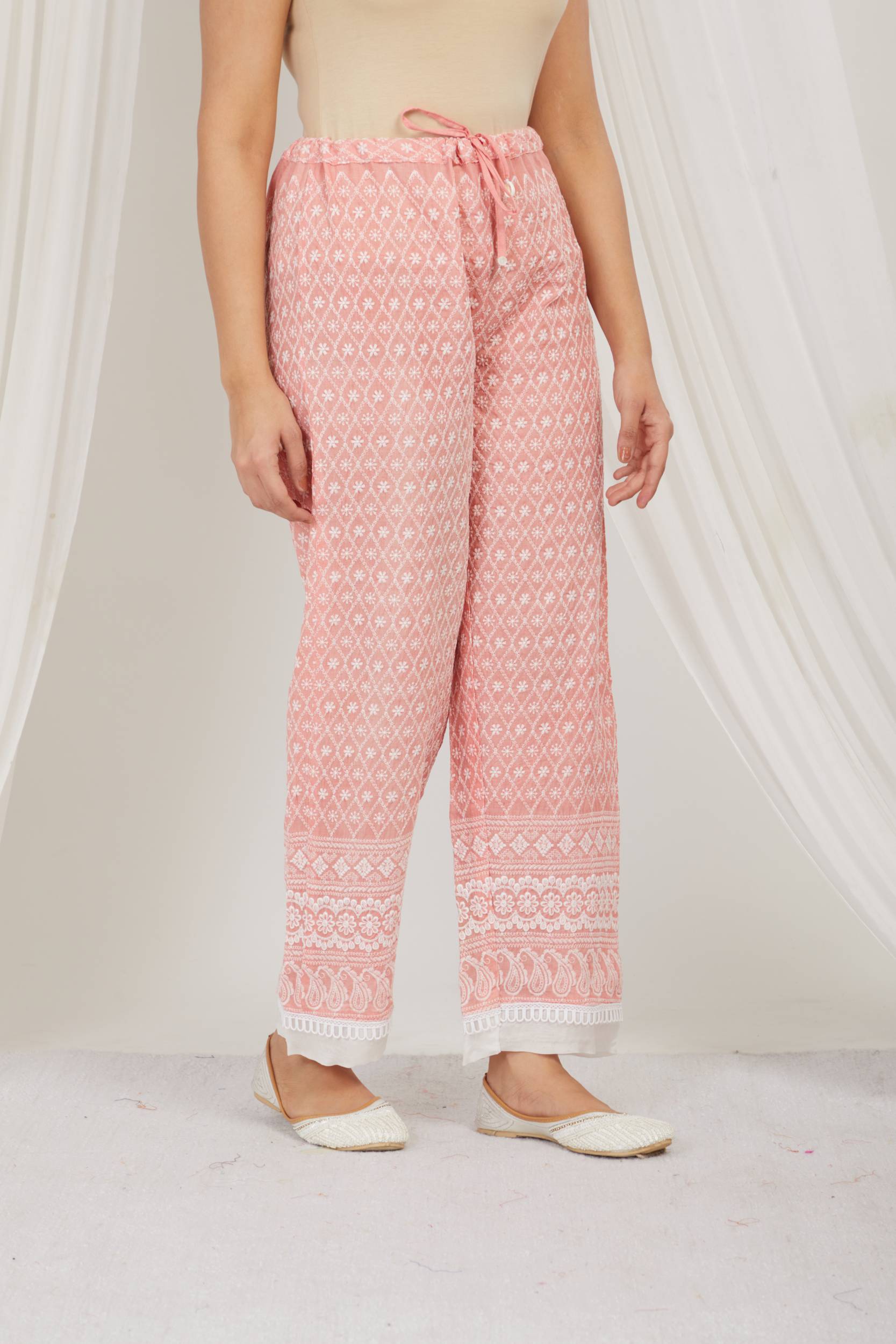 STRAWBERRY THREAD EMBROIDERED COTTON CO ORD - SET OF 2