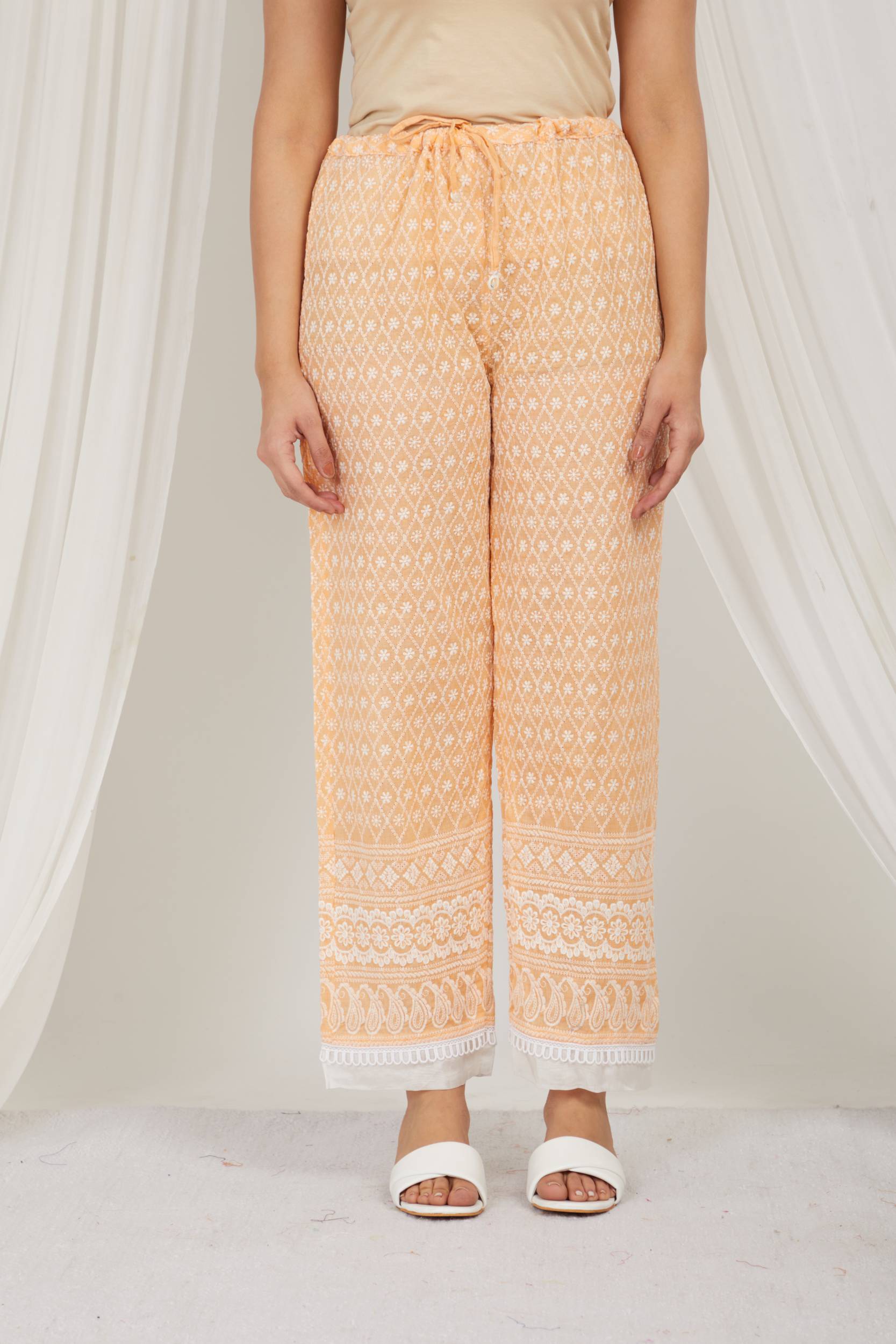 PAPAYA THREAD EMBROIDERED COTTON CO ORD - SET OF 2