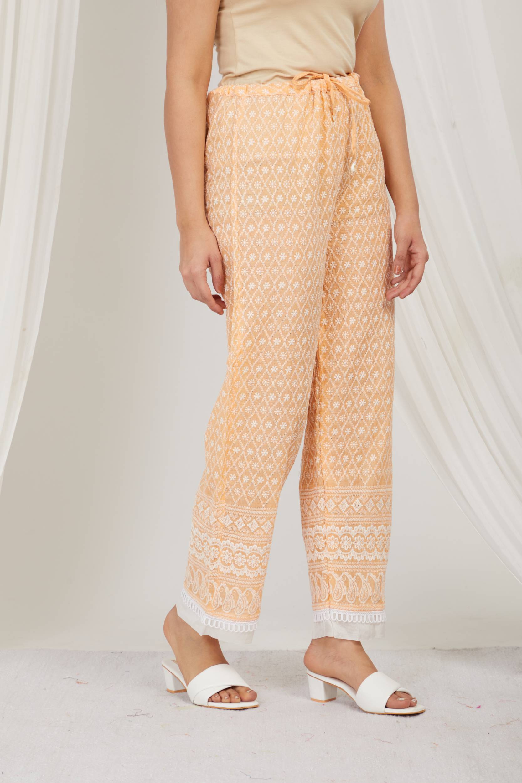 PAPAYA THREAD EMBROIDERED COTTON CO ORD - SET OF 2