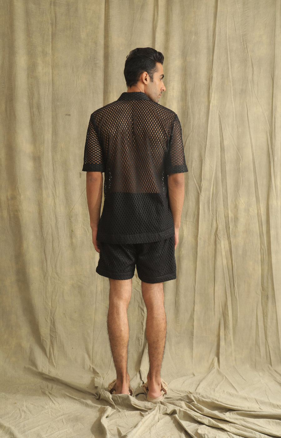AYAAN MESH BLACK SHIRT