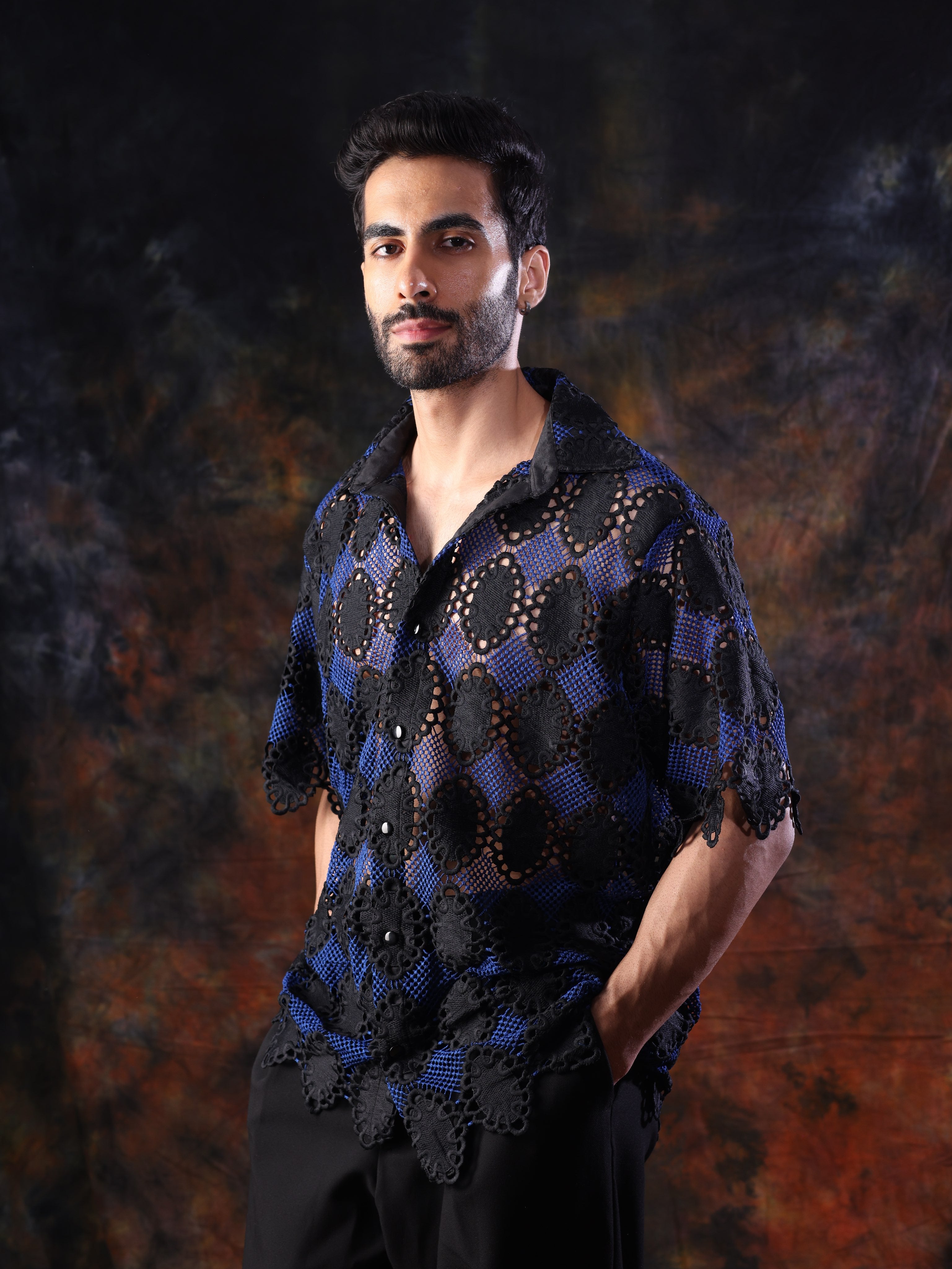 MOSAIC CROCHET SHIRT