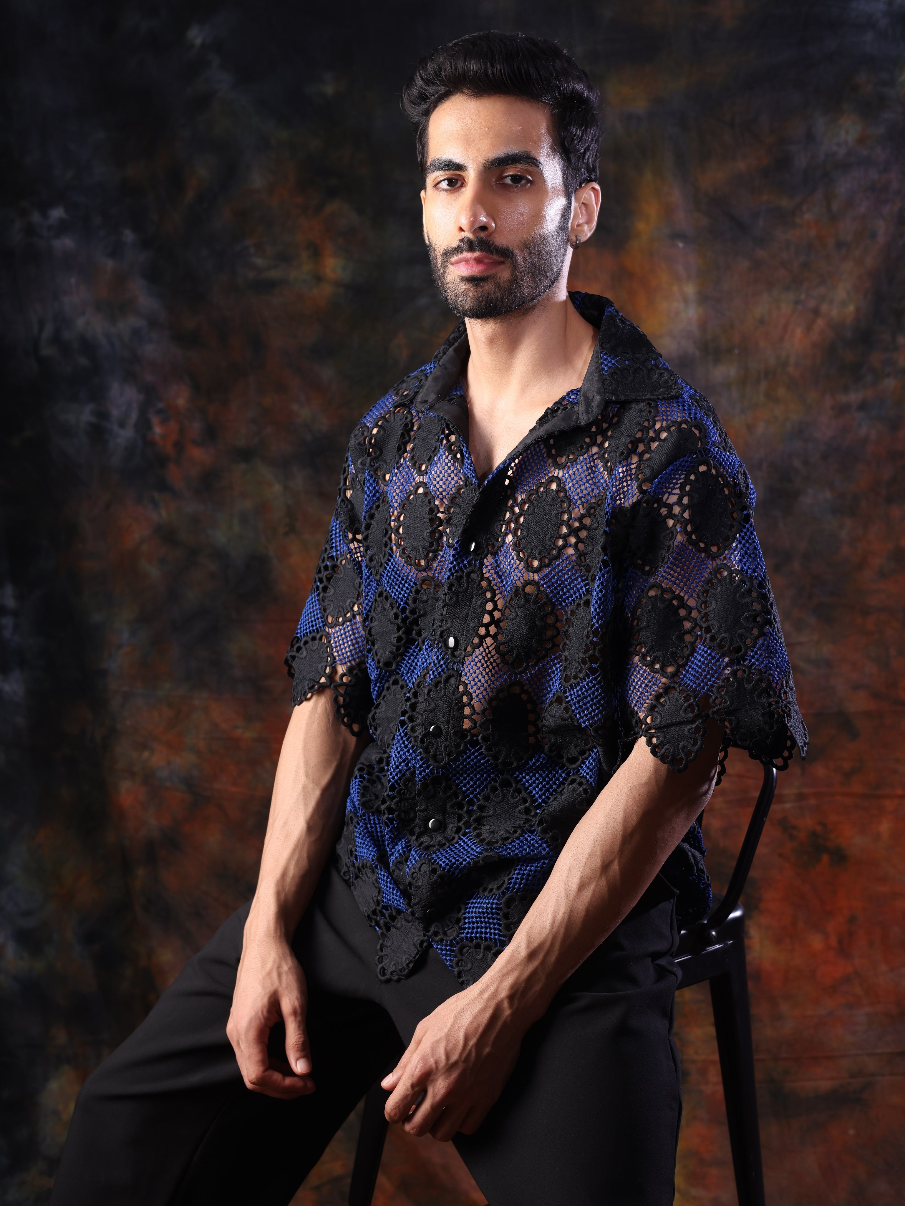 MOSAIC CROCHET SHIRT