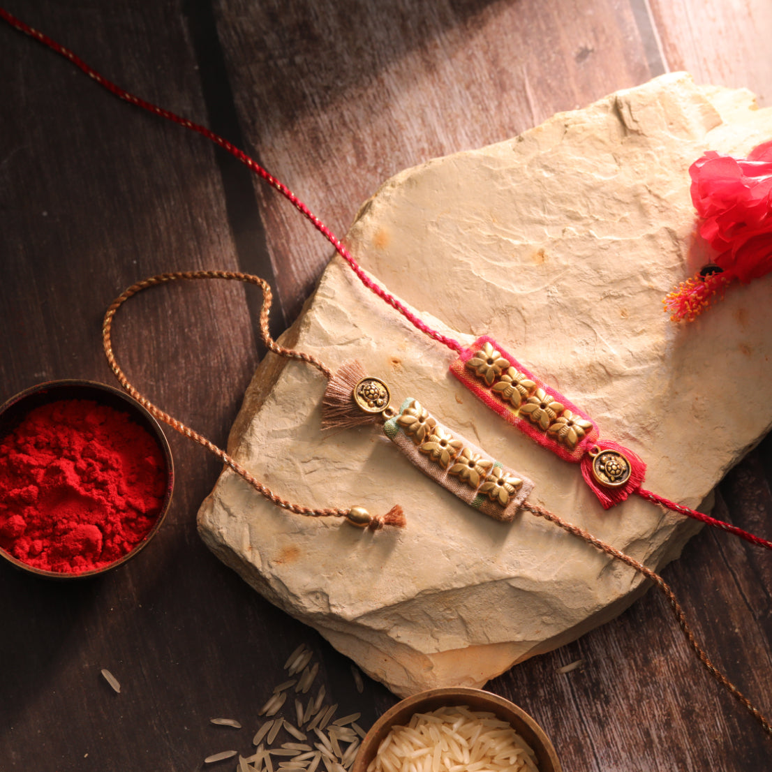 REGAL RECTANGULAR RAKHI - Set of 2