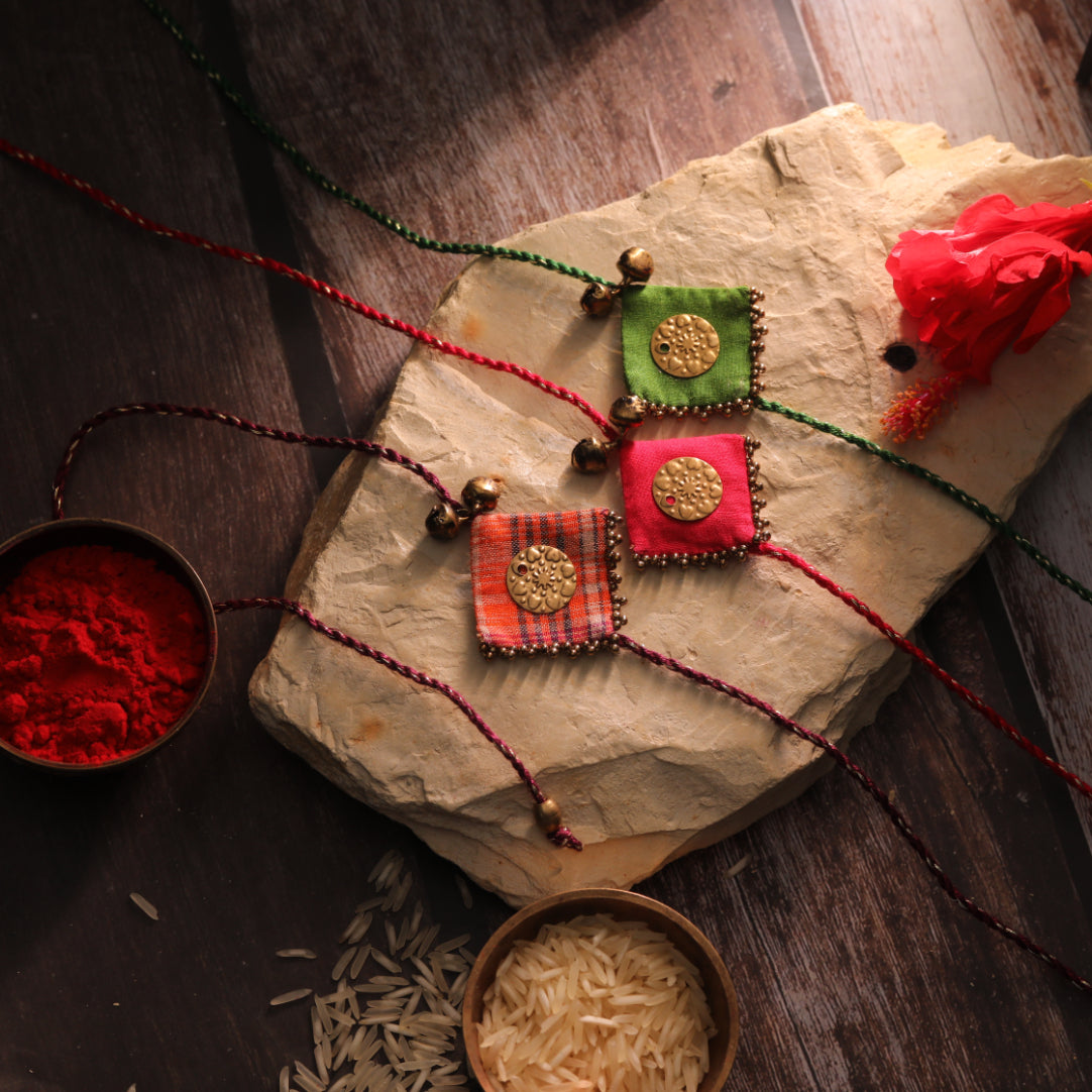 GOLDEN COIN RAKHI - Set of 3