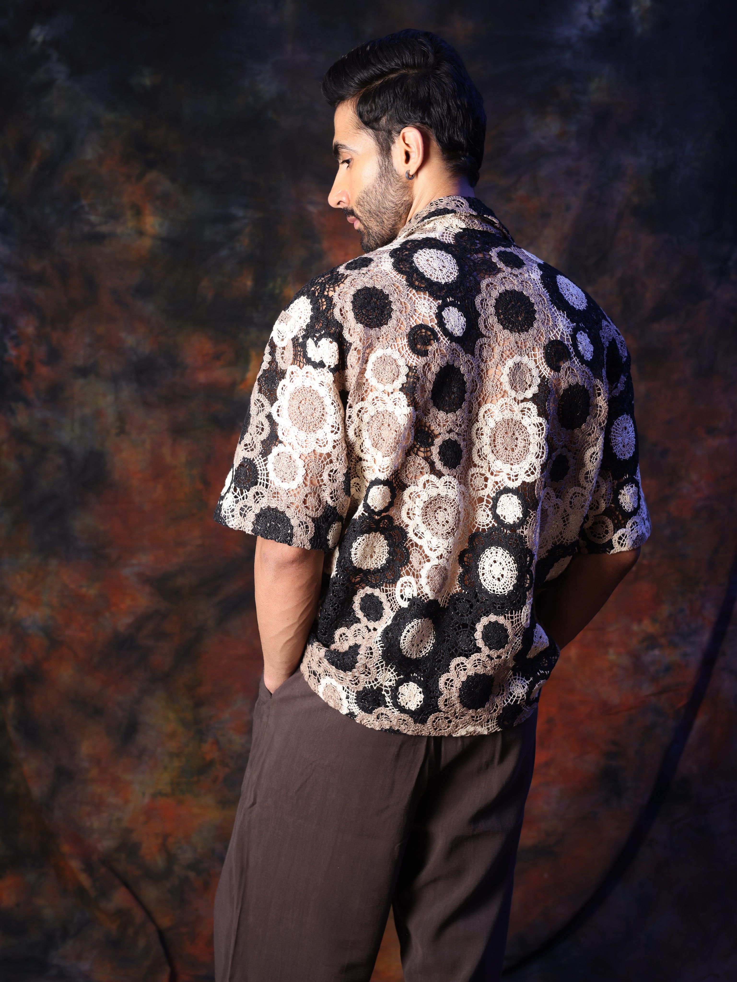 MONOCHROME CROCHET SHIRT