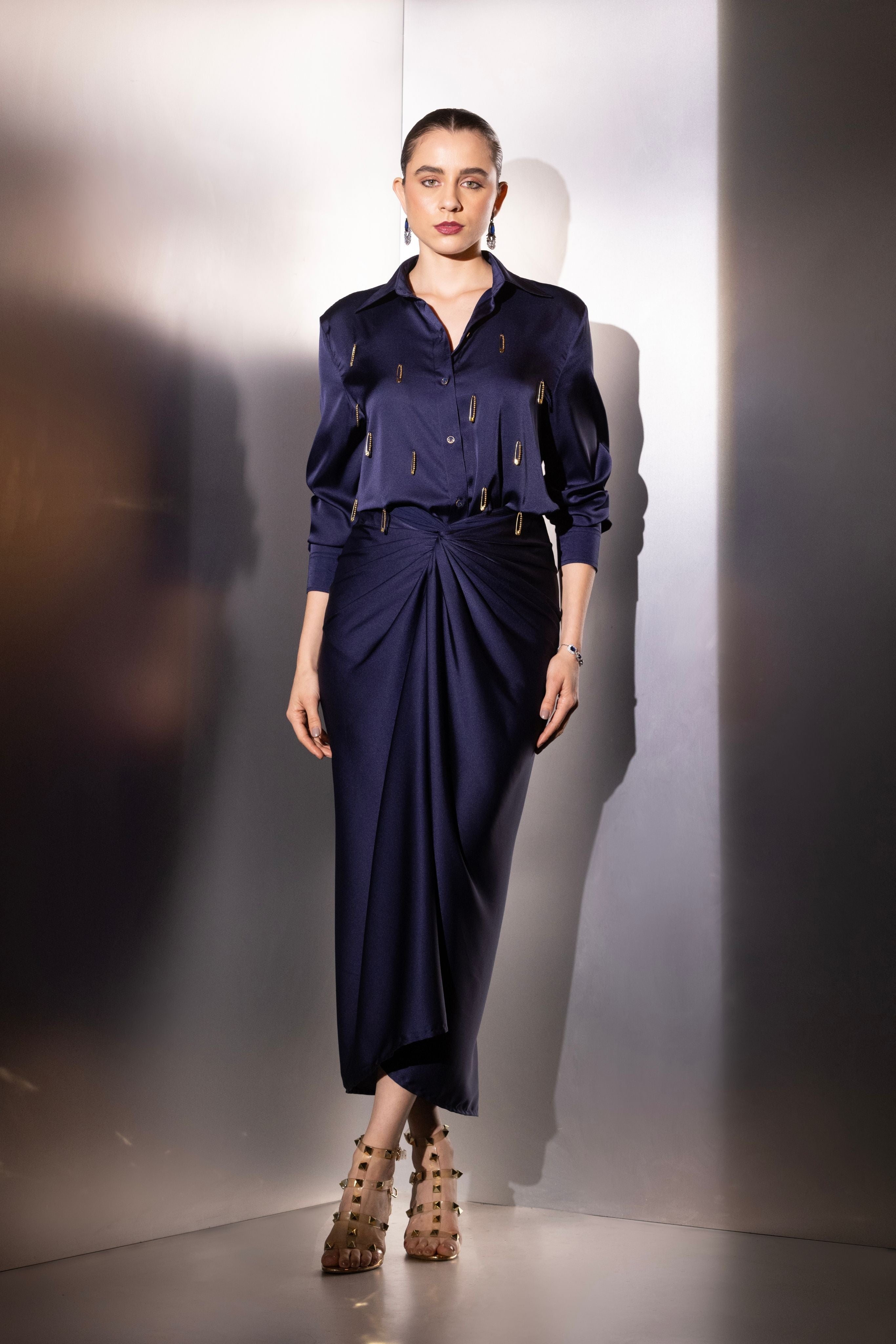 Navy Versatile Pinpoint Co-ord Set