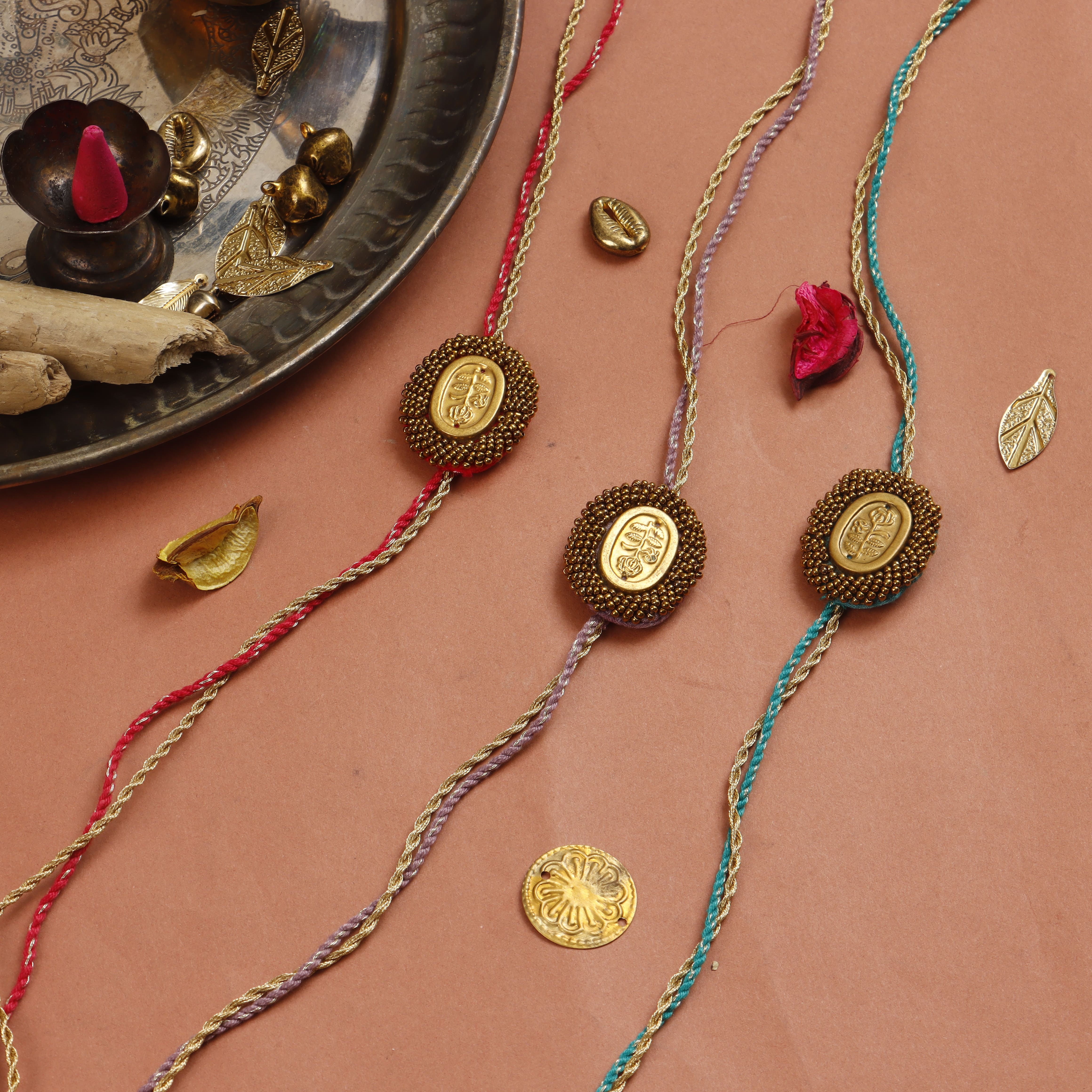 PEACOCK - GOLDEN BLOOM RAKHI