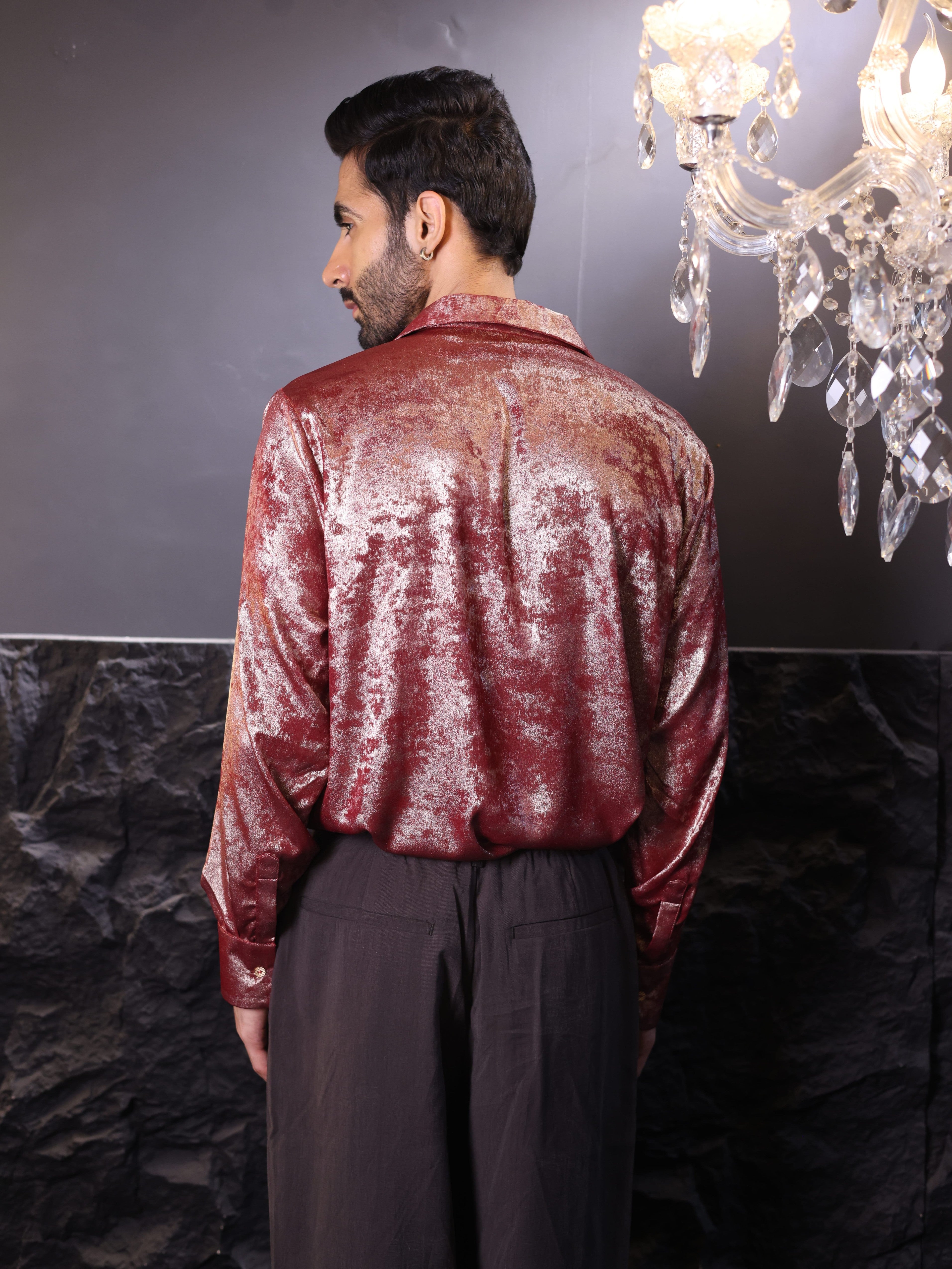 Velour Rouge Zip Shirt