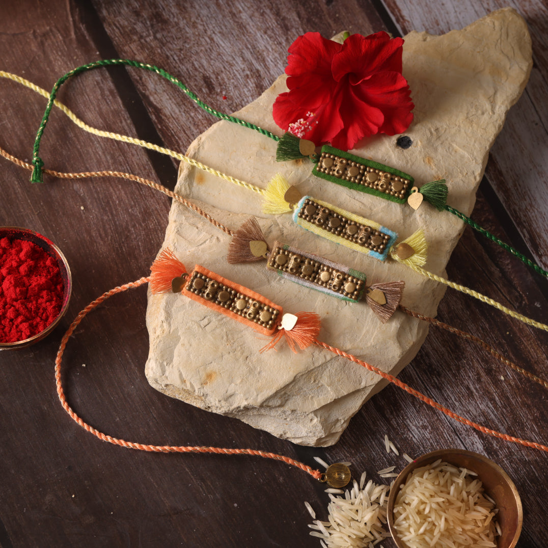REGAL RECTANGULAR RAKHI - Set of 4