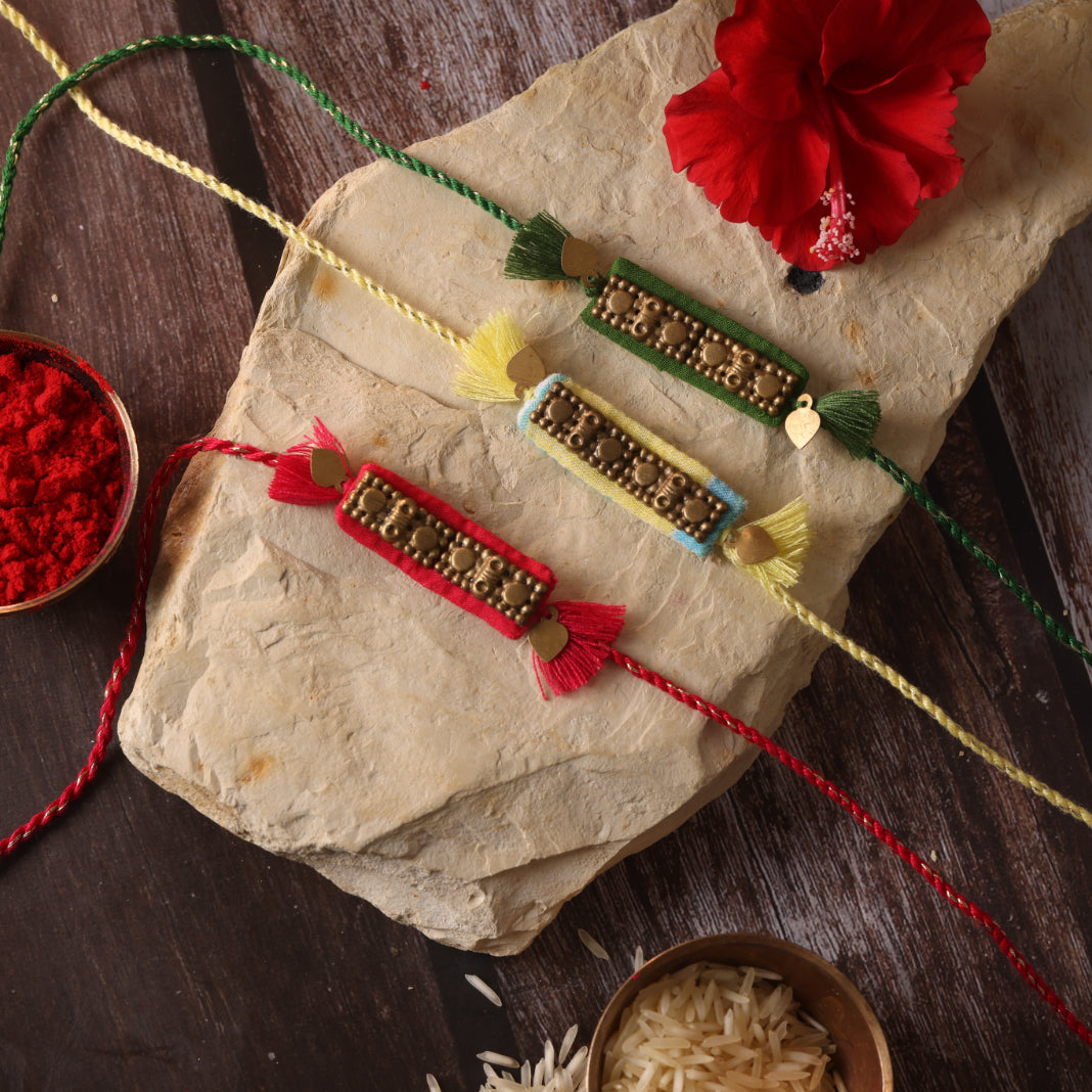 REGAL RECTANGULAR RAKHI - Set of 3