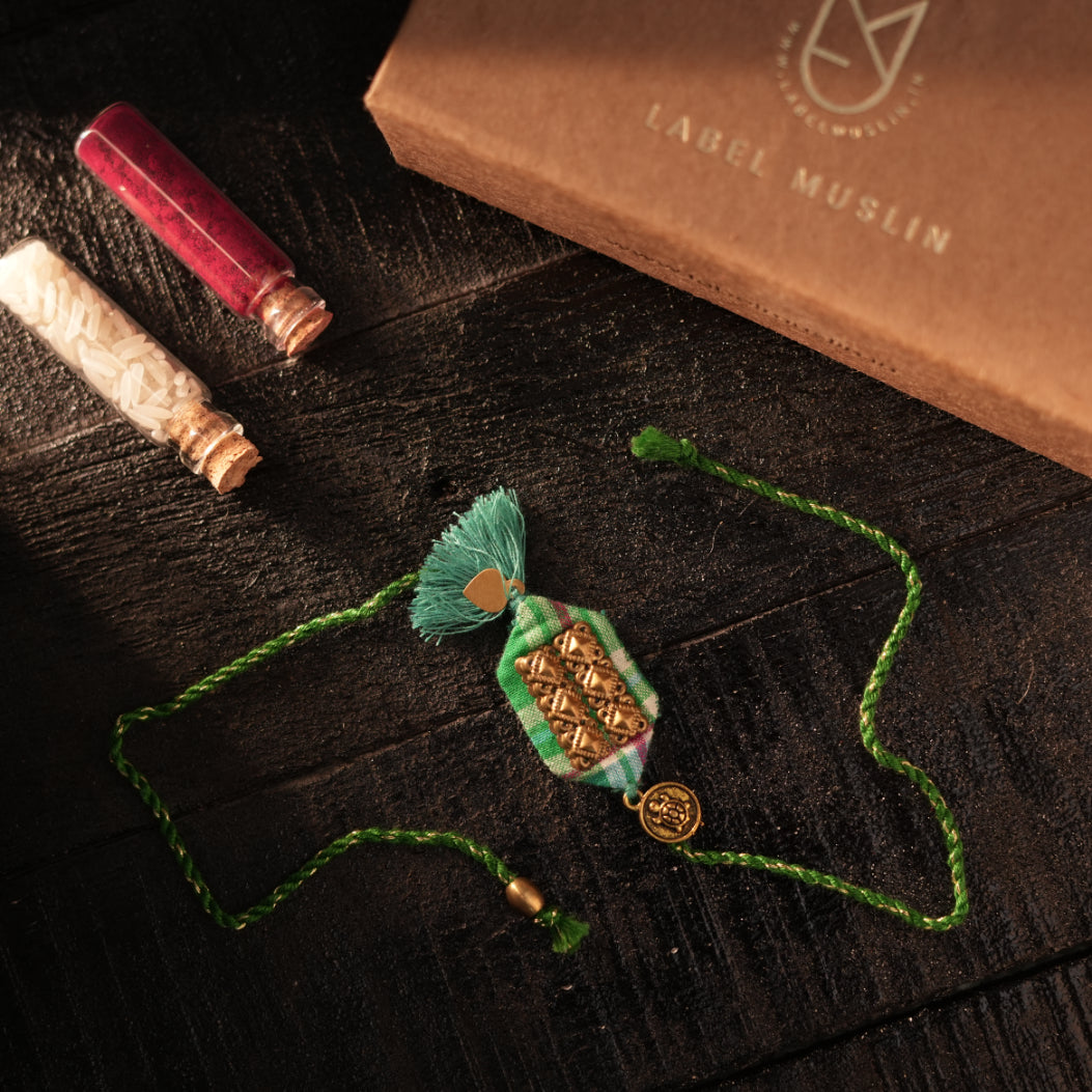 TURQOUISE - TURTLE TASSLE BLESSING RAKHI