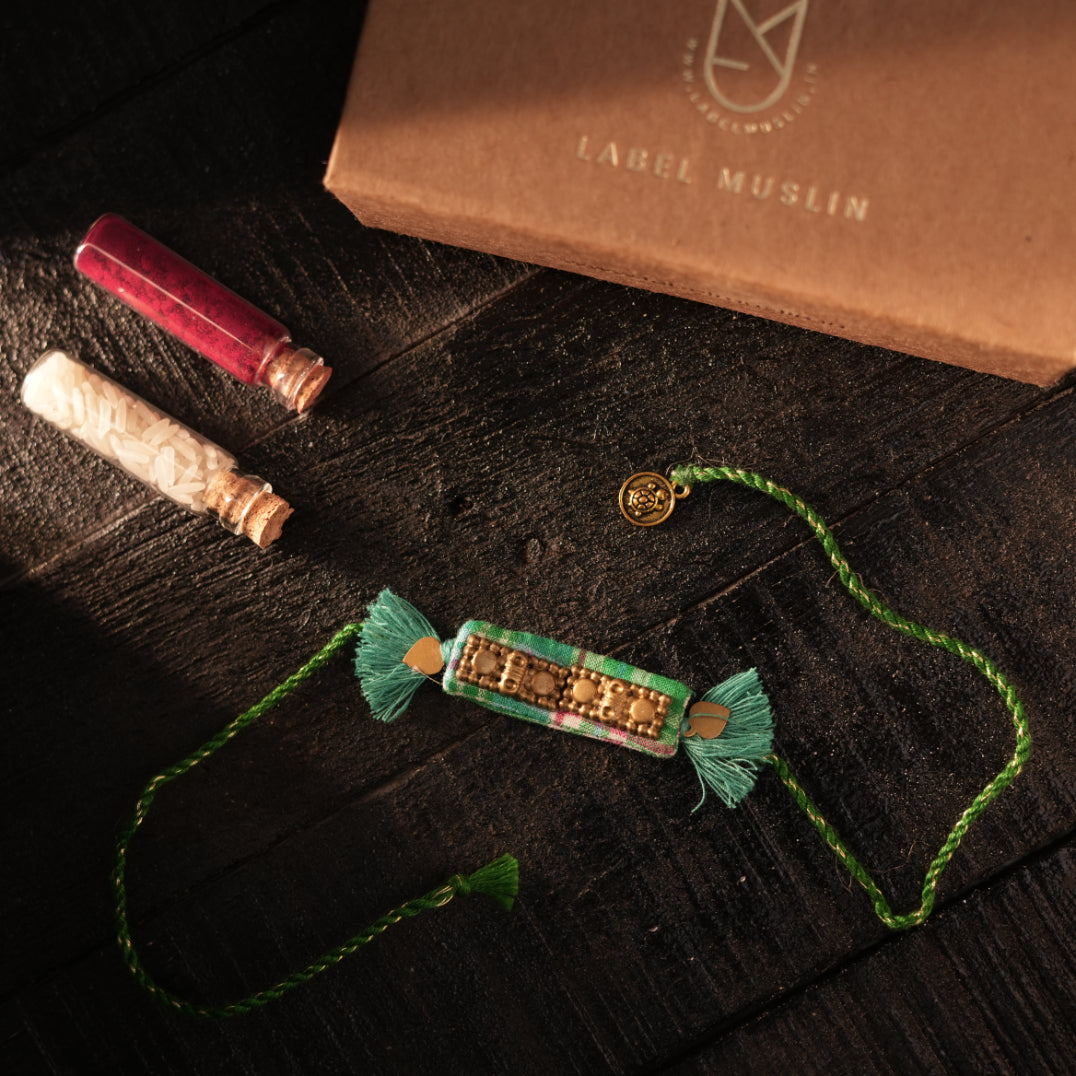 TURQUOISE - REGAL RECTANGULAR RAKHI