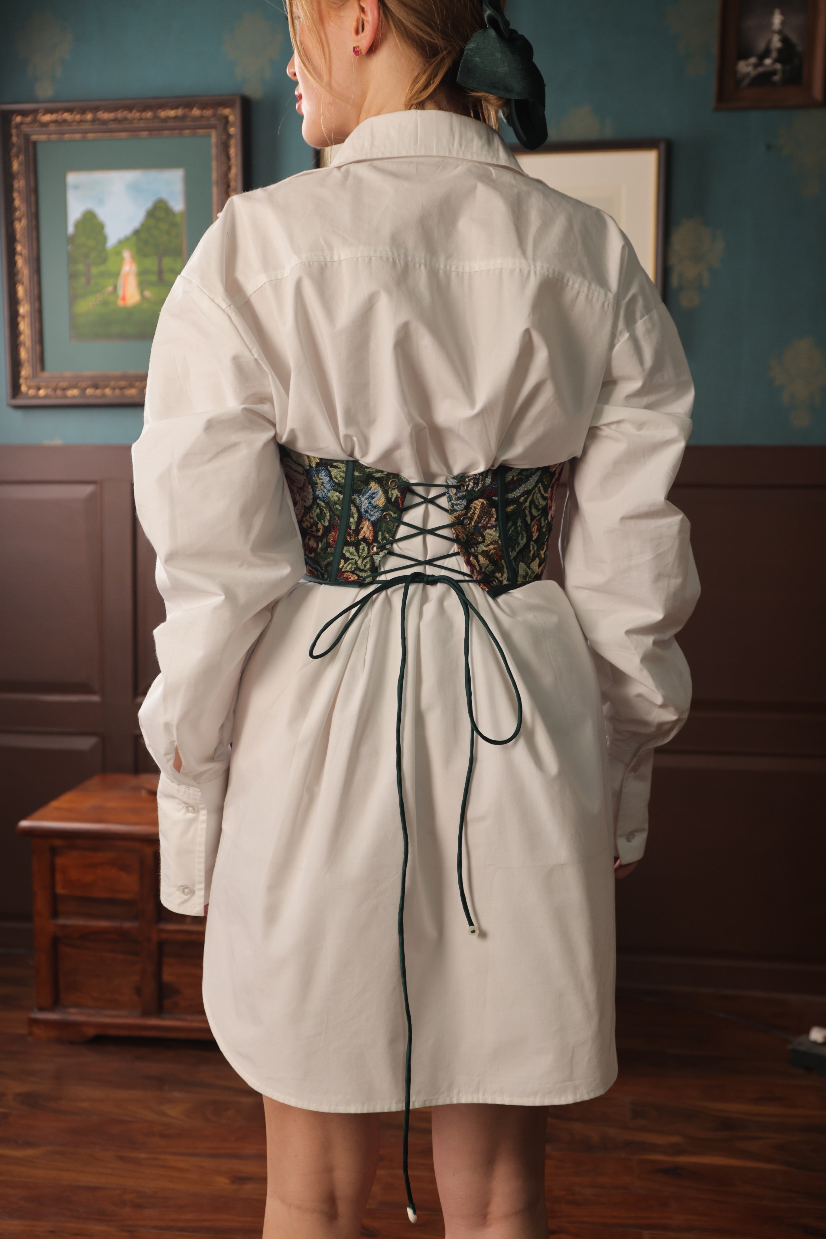 NOIR EMERALD CORSET SHIRT