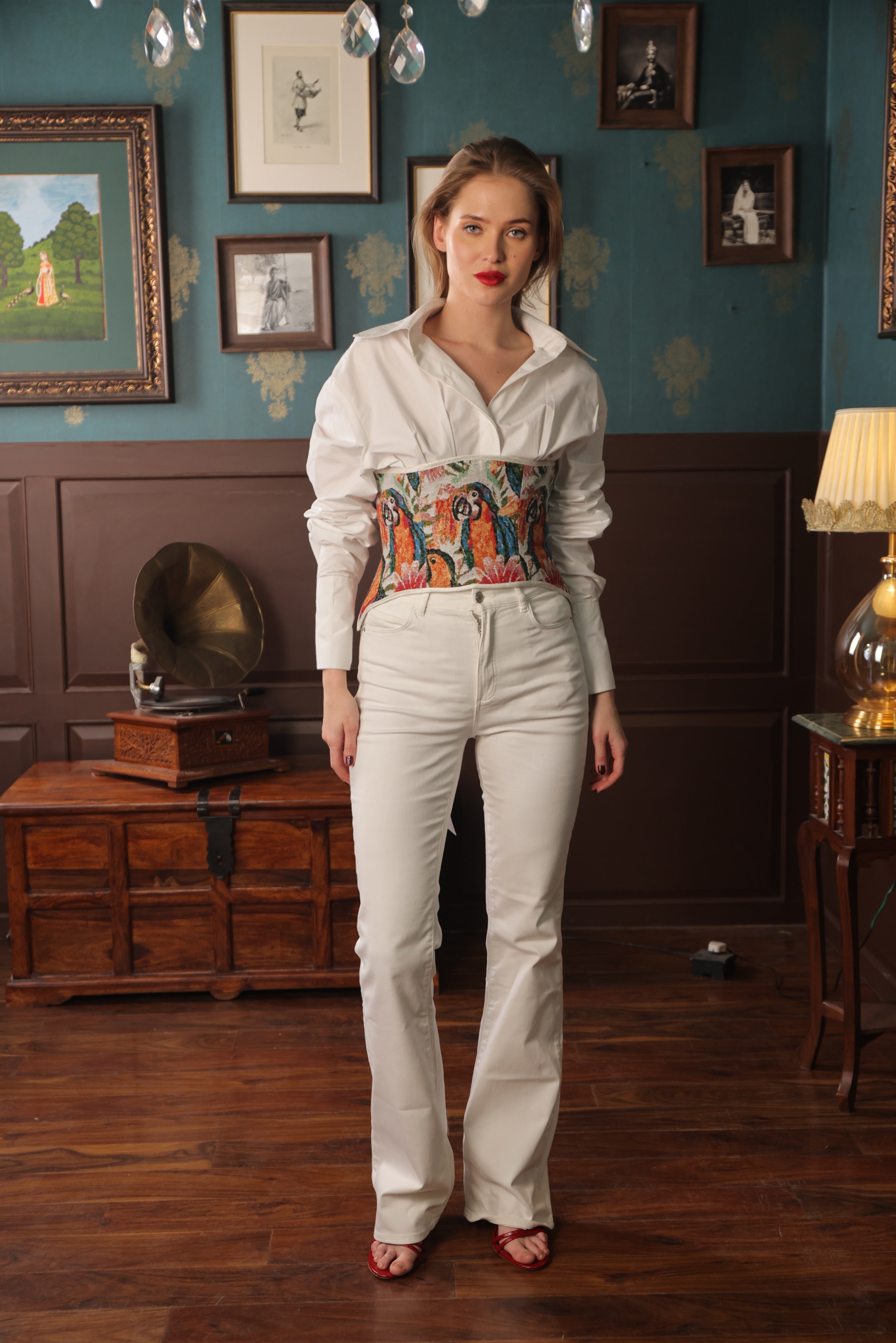 CANVAS BLOOM CORSET SHIRT