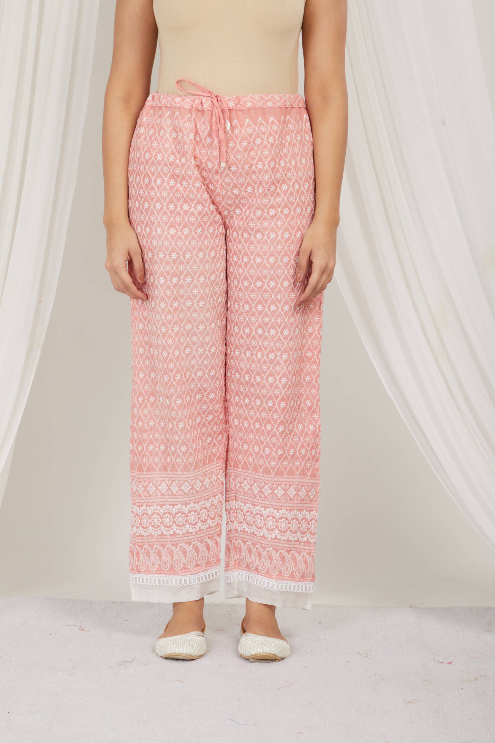 STRAWBERRY THREAD EMBROIDERED COTTON CO ORD - SET OF 2