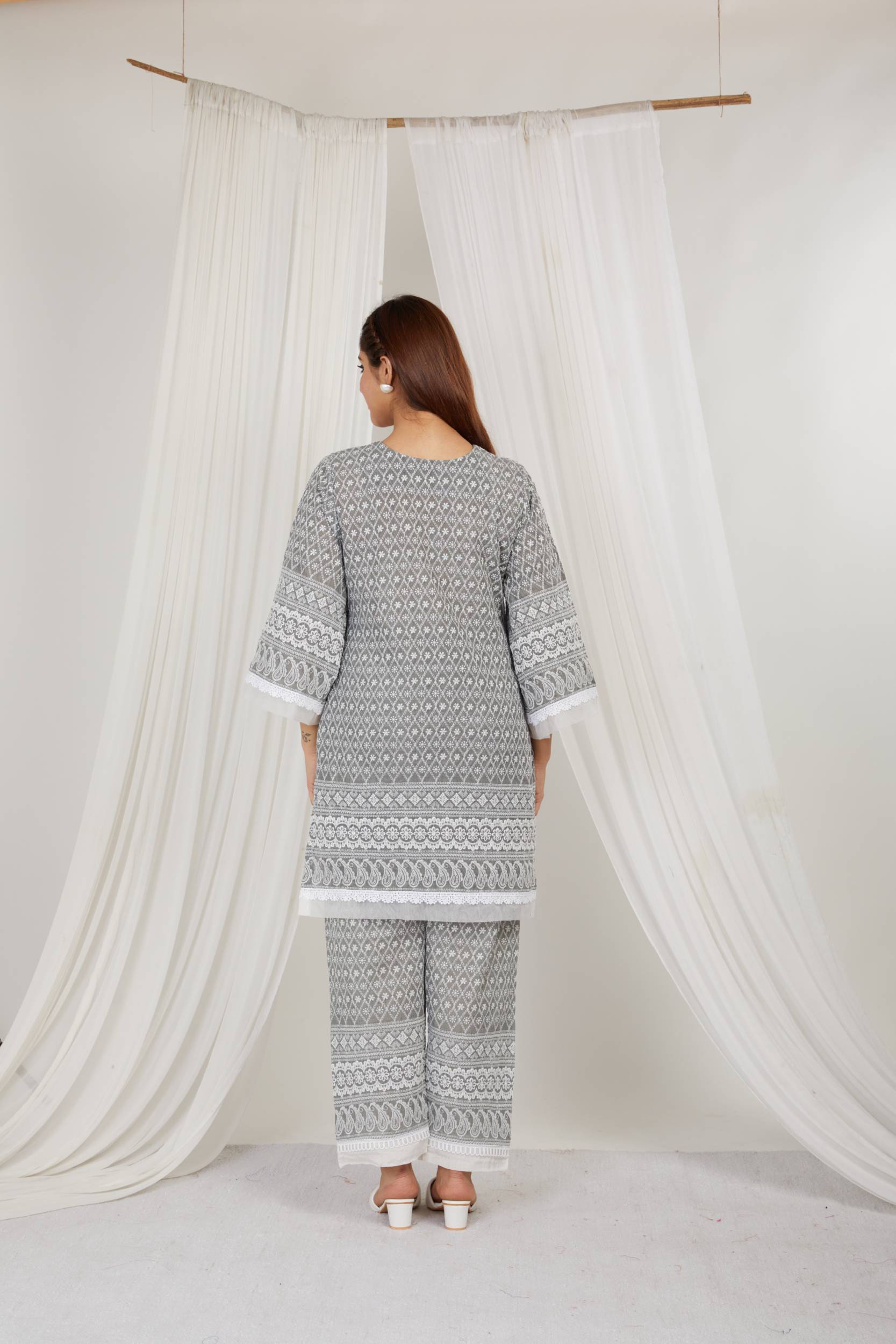 JAMUN THREAD EMBROIDERED COTTON CO ORD - SET OF 2