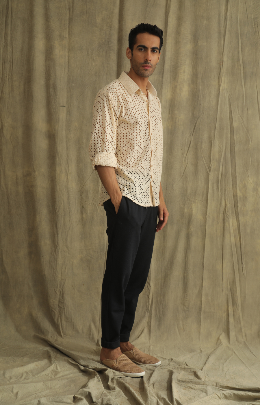 ECRU SHADOW WORK SHIRT