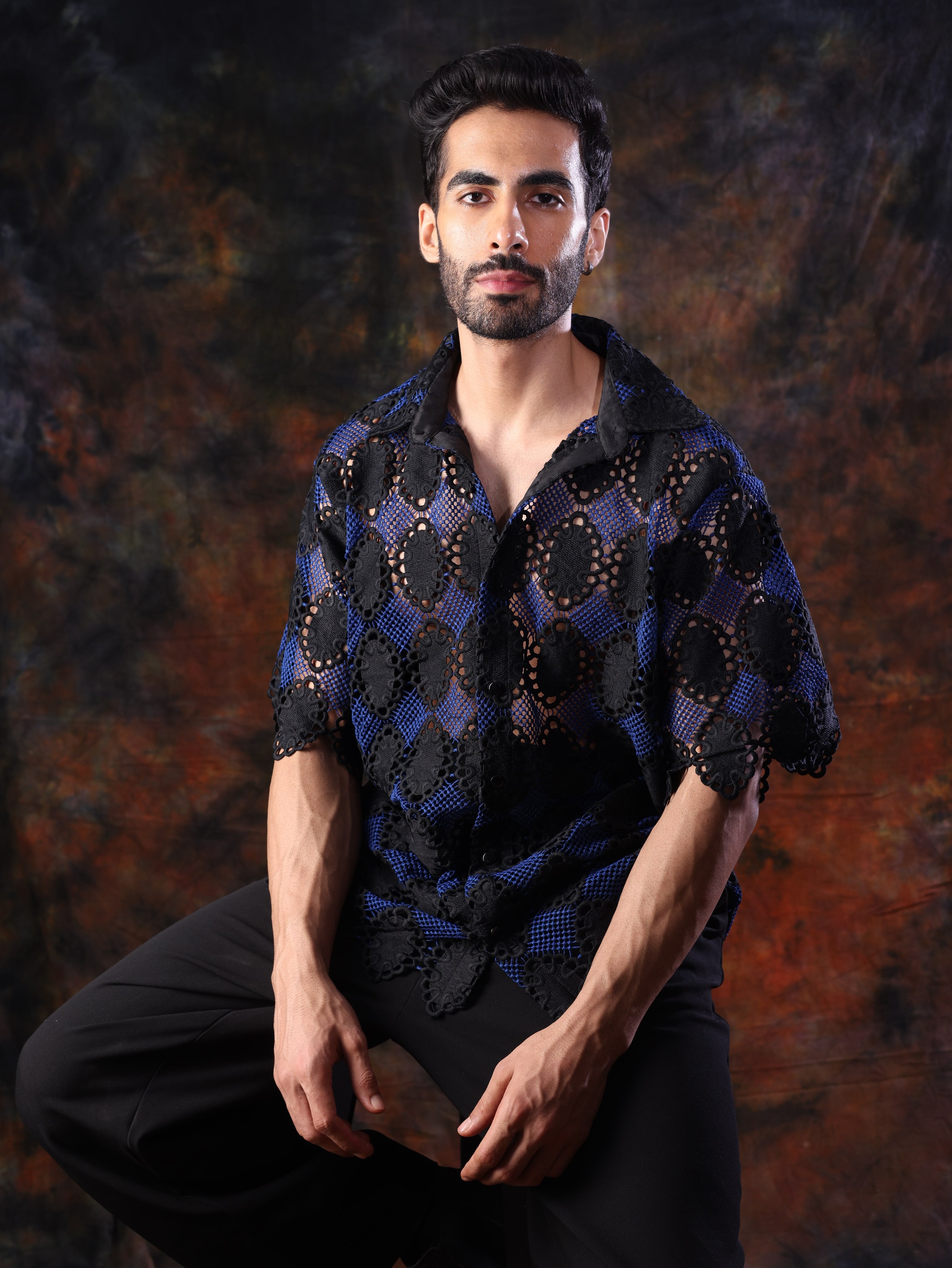 MOSAIC CROCHET SHIRT