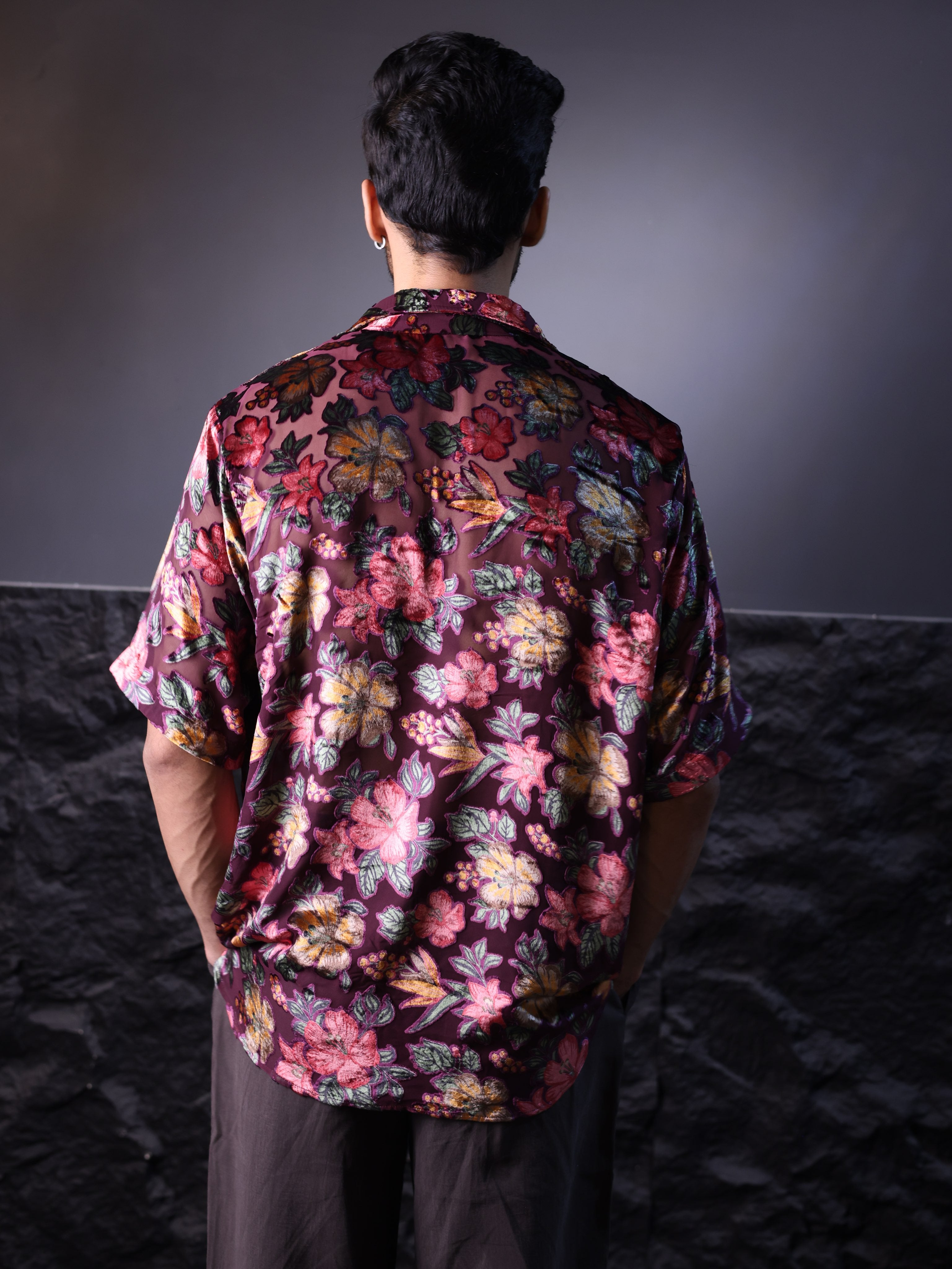 BURGUNDY BLOOM SHIRT