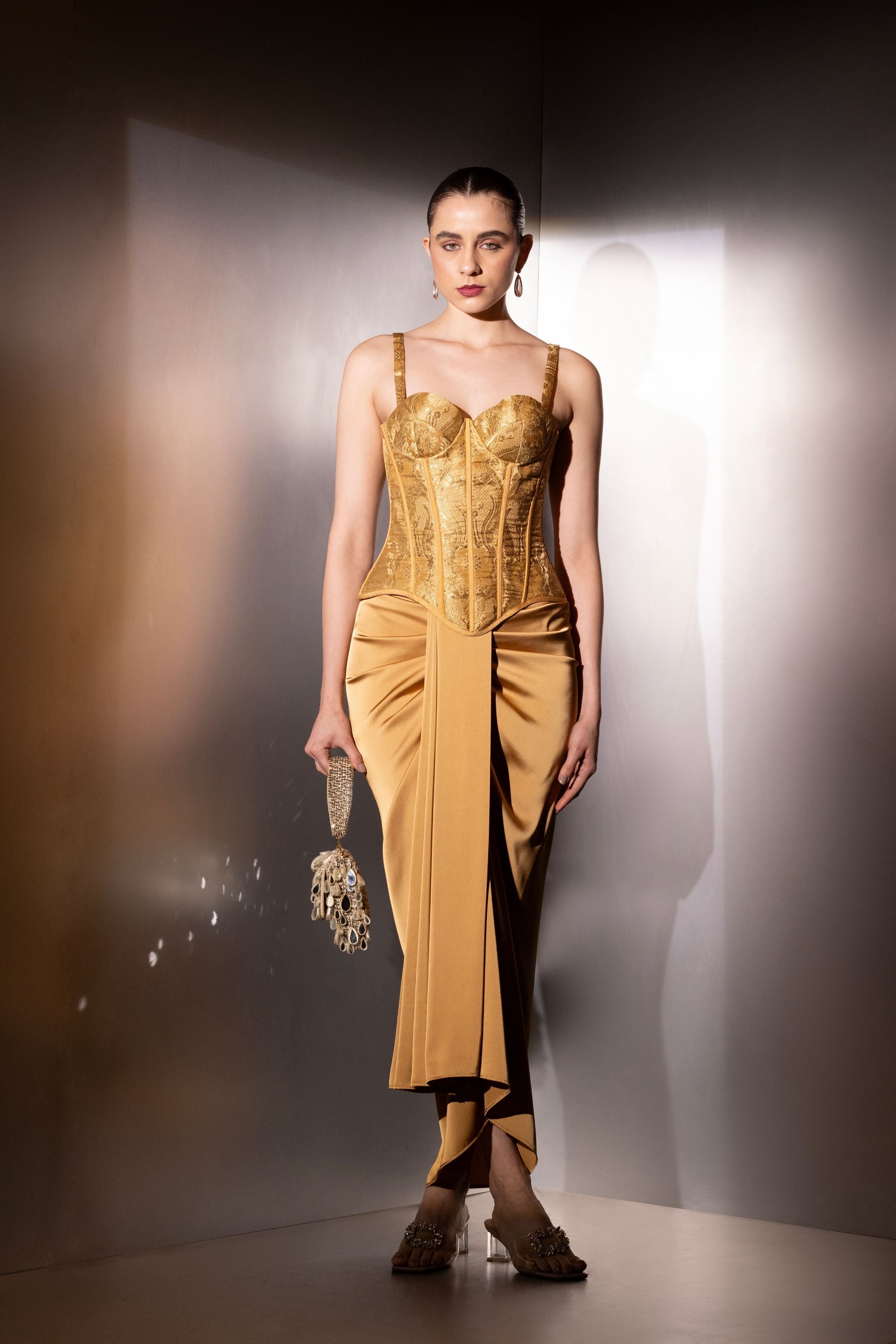 Aurelia Brocade Corset Set