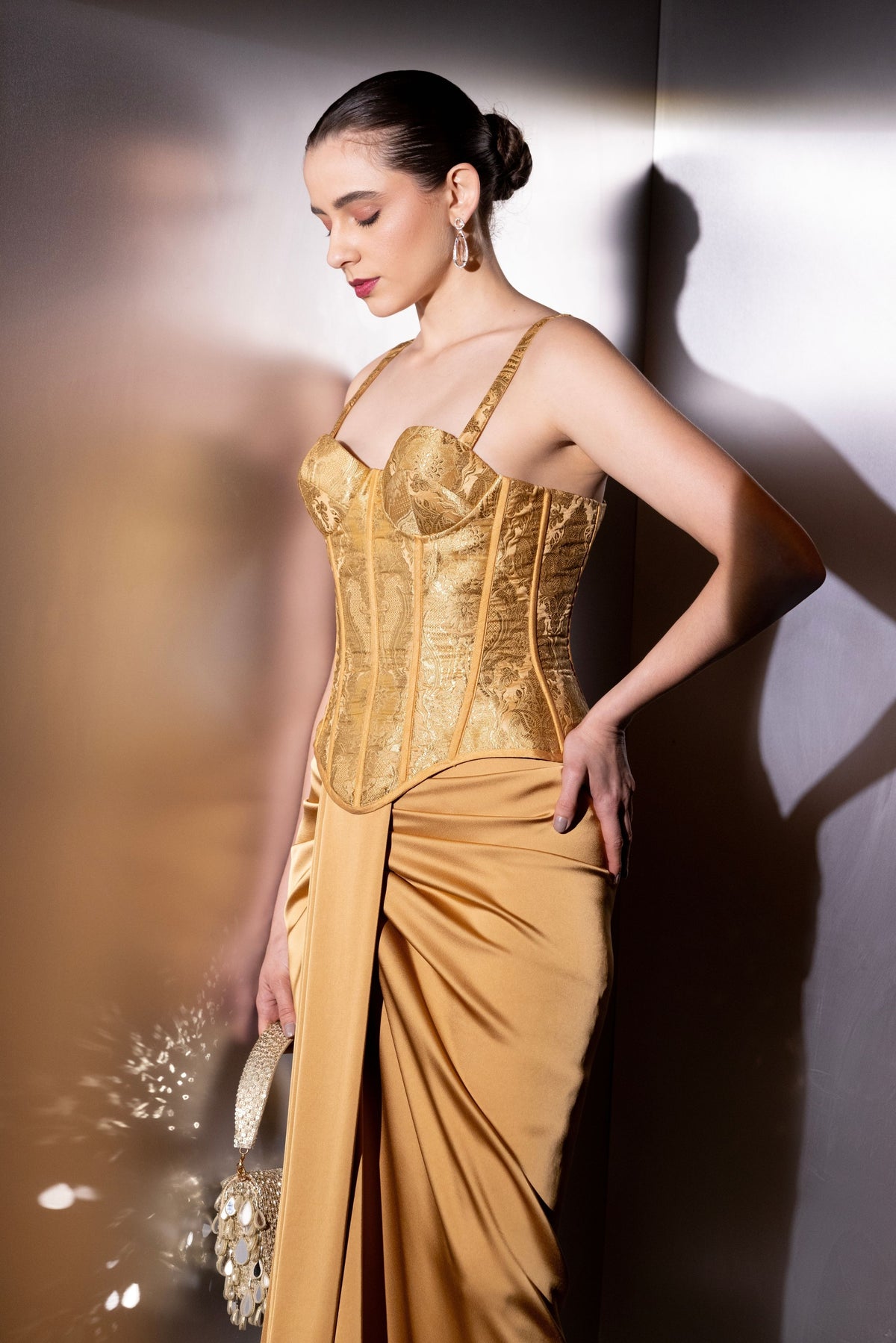 Aurelia Brocade Corset Set