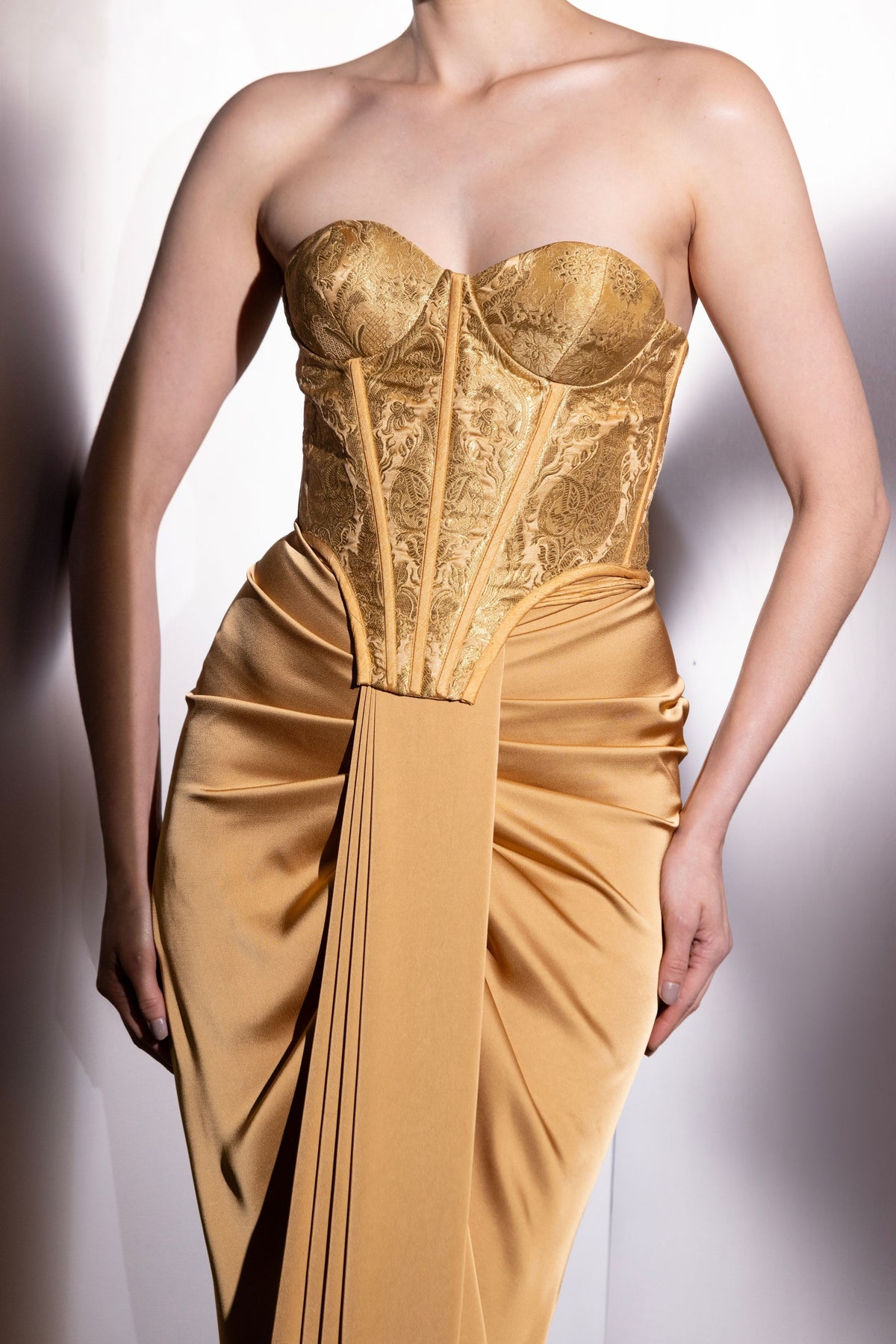 Aurelia Strapless Brocade Corset Set
