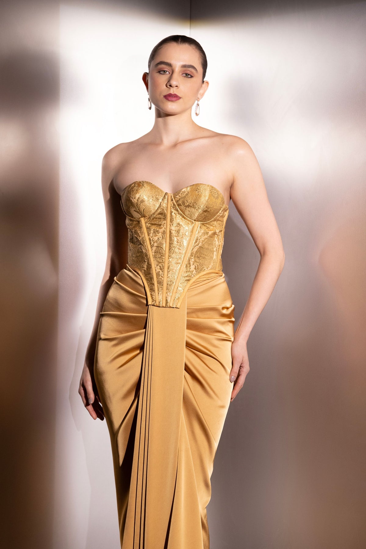 Aurelia Strapless Brocade Corset