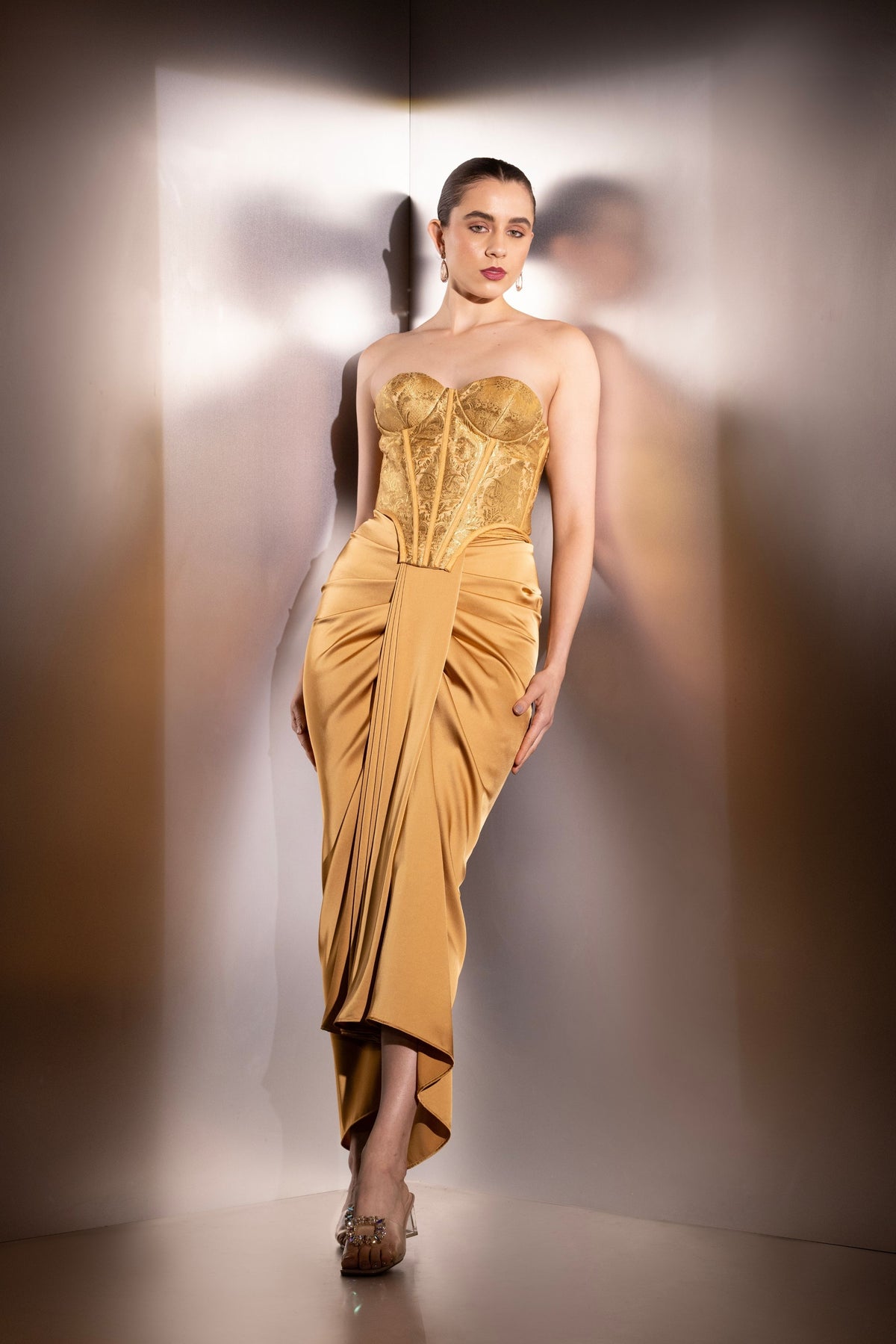 Aurelia Strapless Brocade Corset Set
