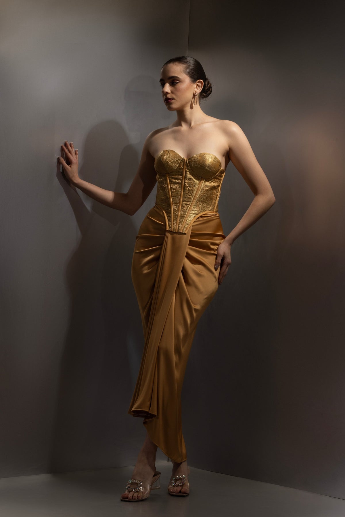 Aurelia Strapless Brocade Corset Set