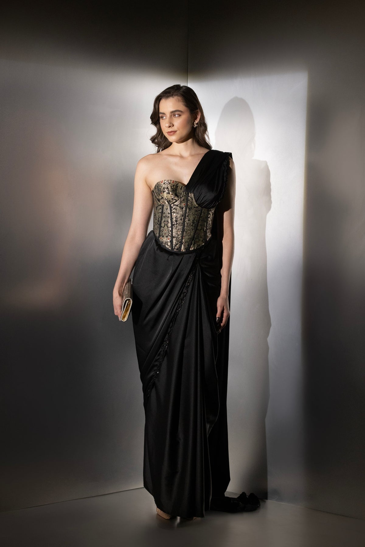 Noir Drape Corset Saree