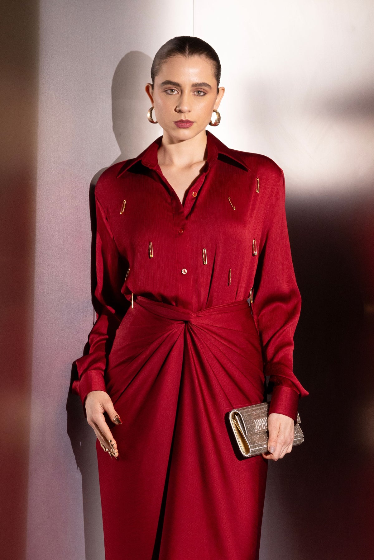 Maroon Versatile pinpoint co ord set