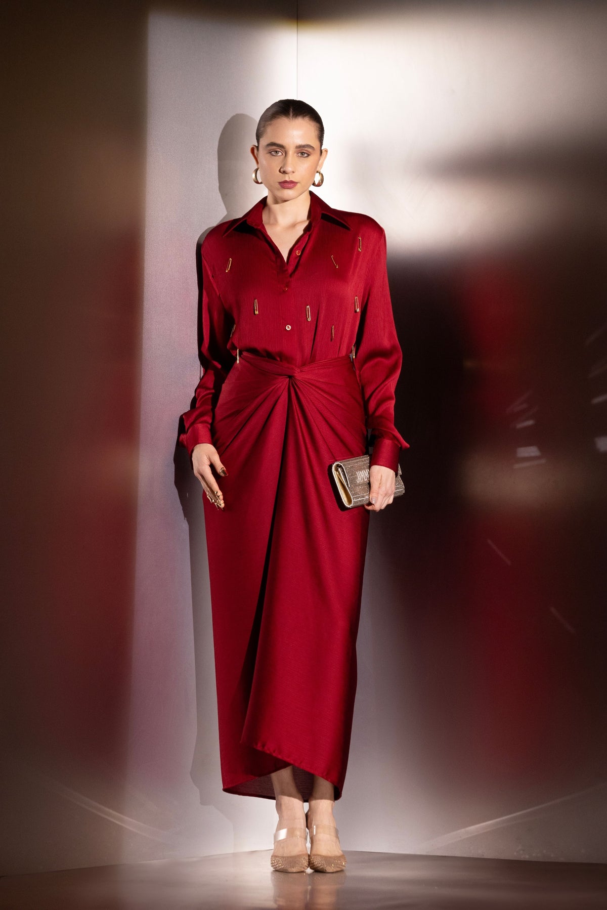 Maroon Versatile pinpoint co ord set