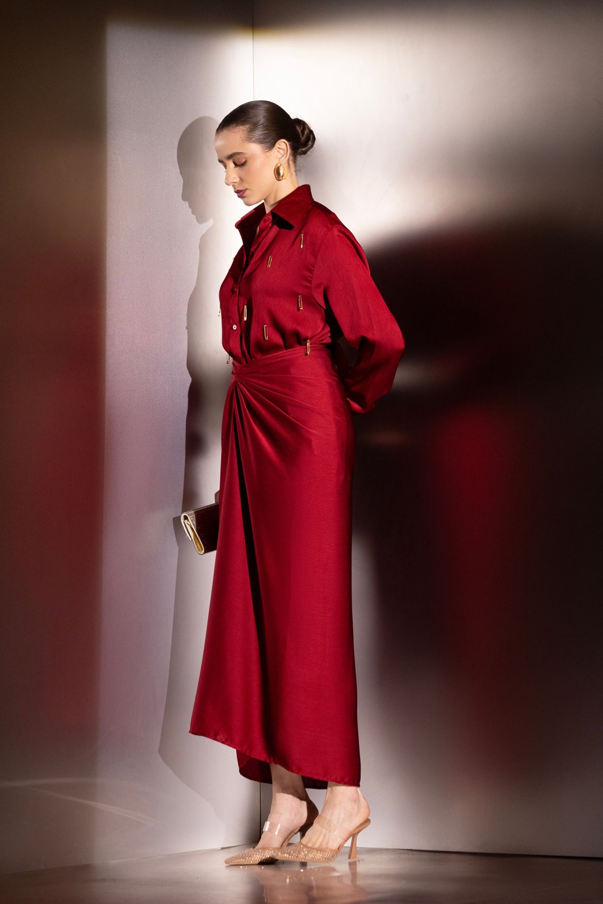 Maroon Versatile pinpoint co ord set