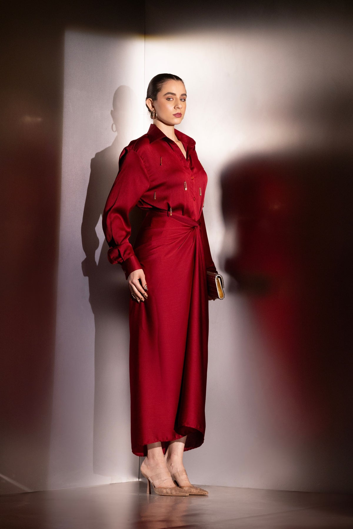 Maroon Versatile pinpoint co ord set