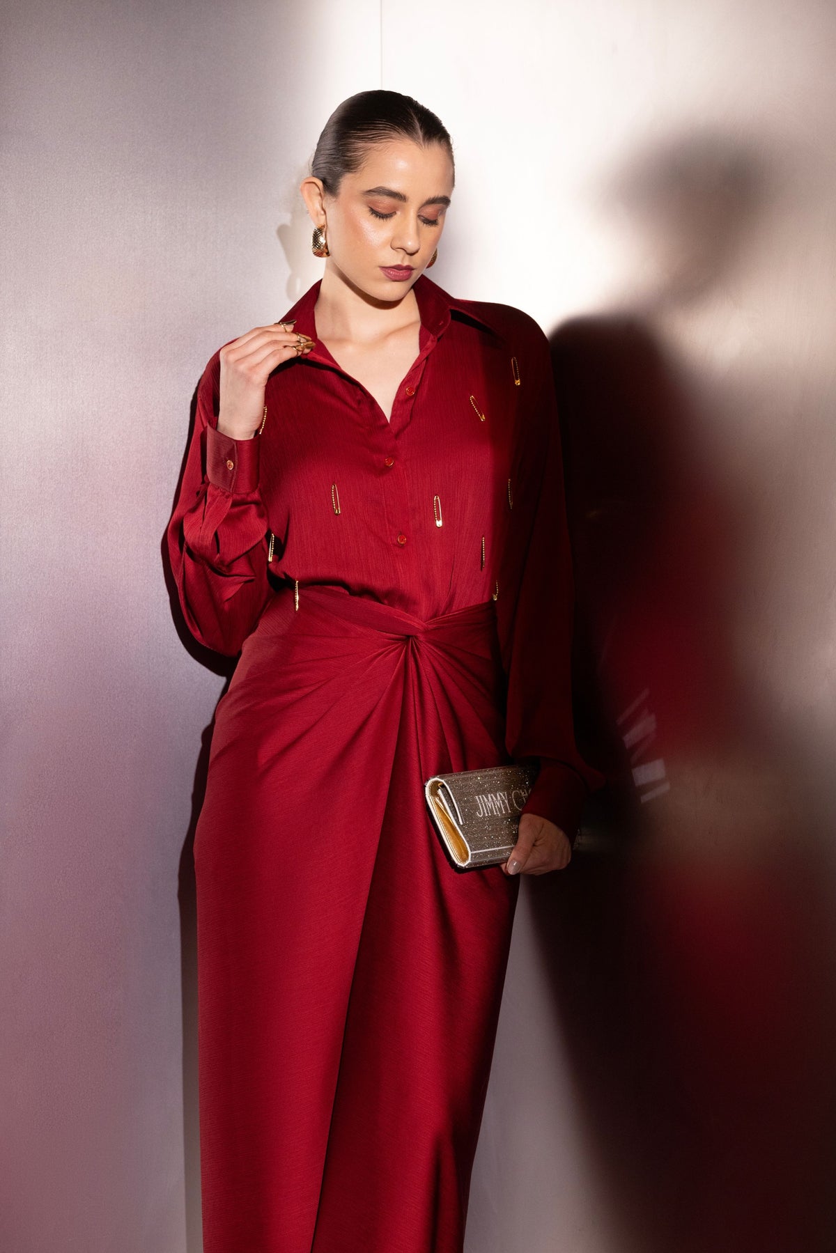 Maroon Versatile pinpoint co ord set