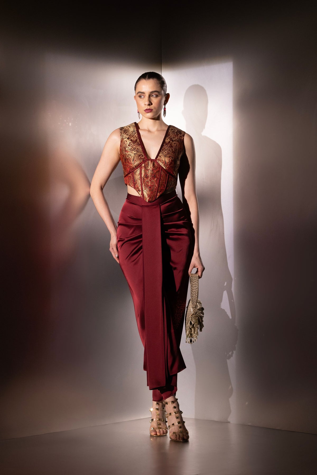 Isadora Shadow-Line Brocade Corset