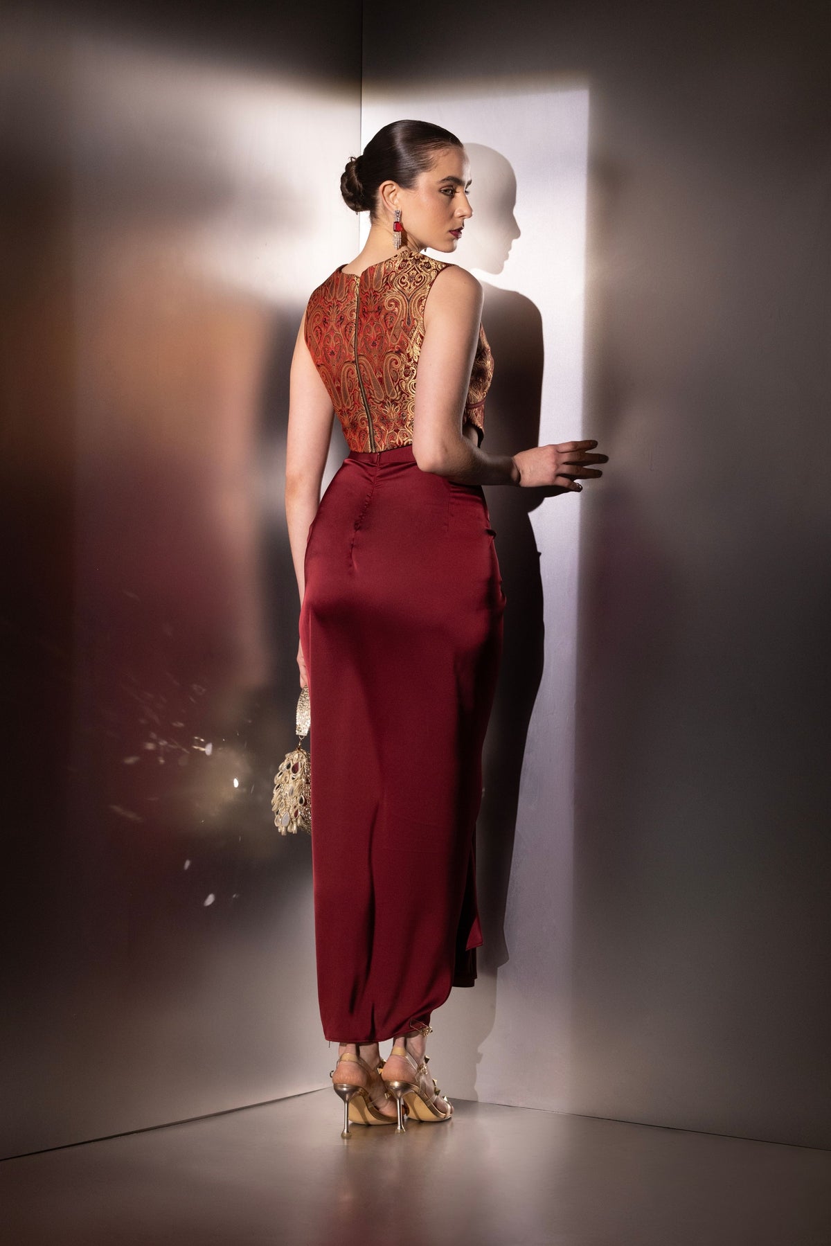 Isadora Shadow-Line Brocade Corset Set