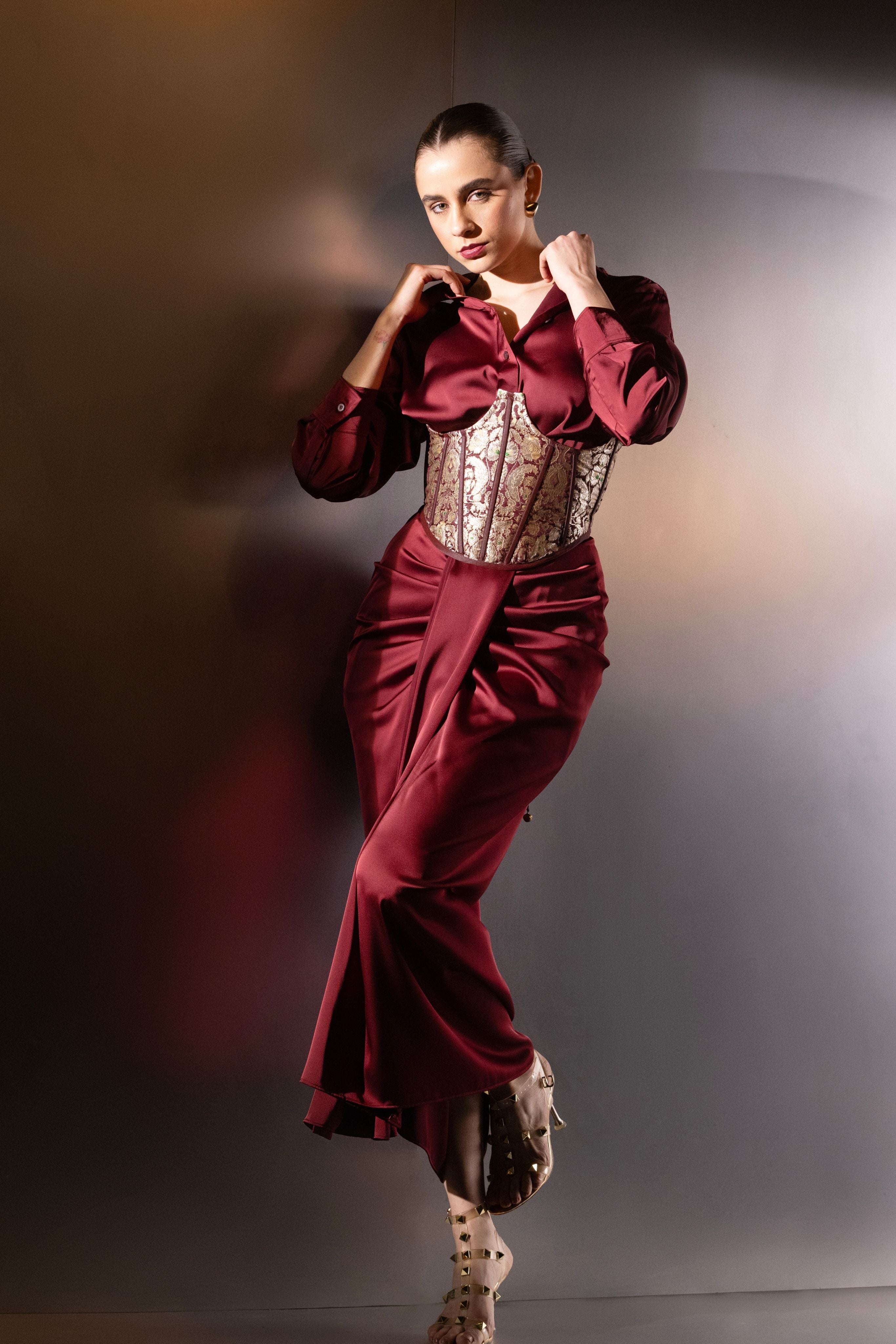 Elegant satin co-ord set