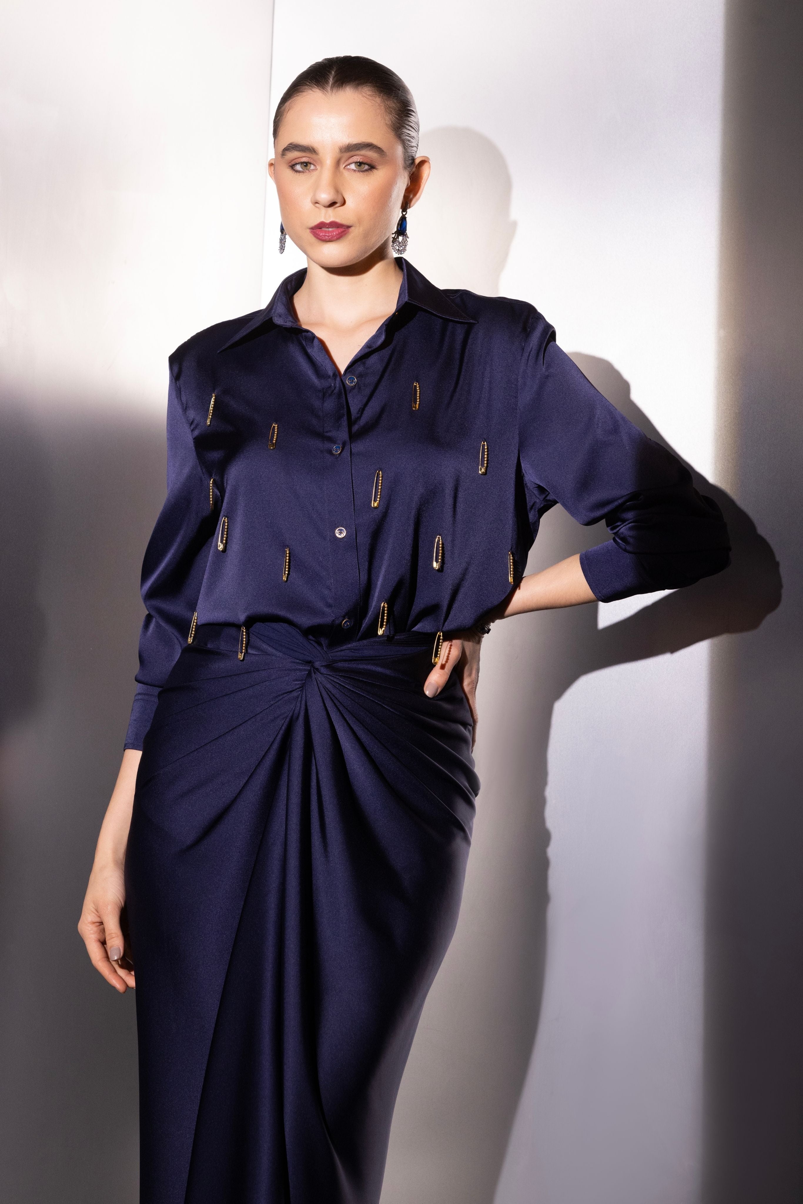 Navy Versatile Pinpoint Co-ord Set