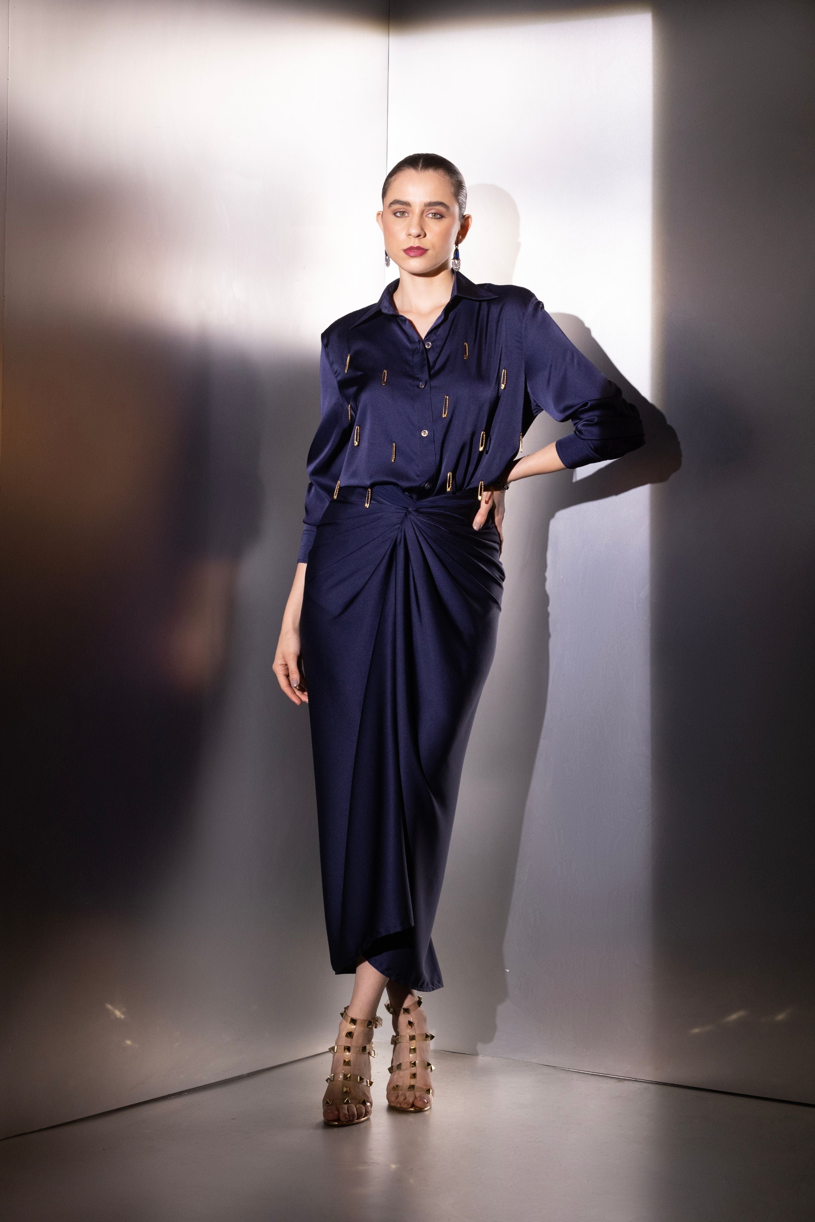 Navy Versatile Pinpoint Co-ord Set