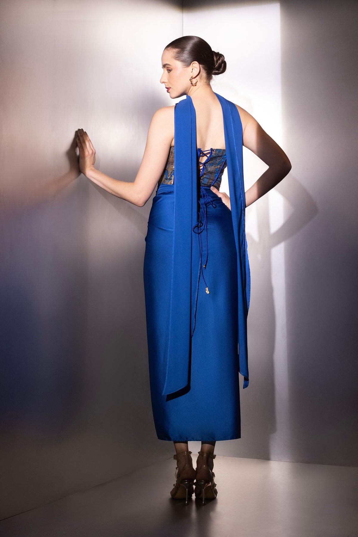 Cobalt Vesper Brocade Corset