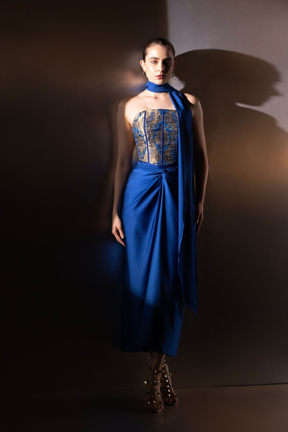 Cobalt Vesper Brocade Corset