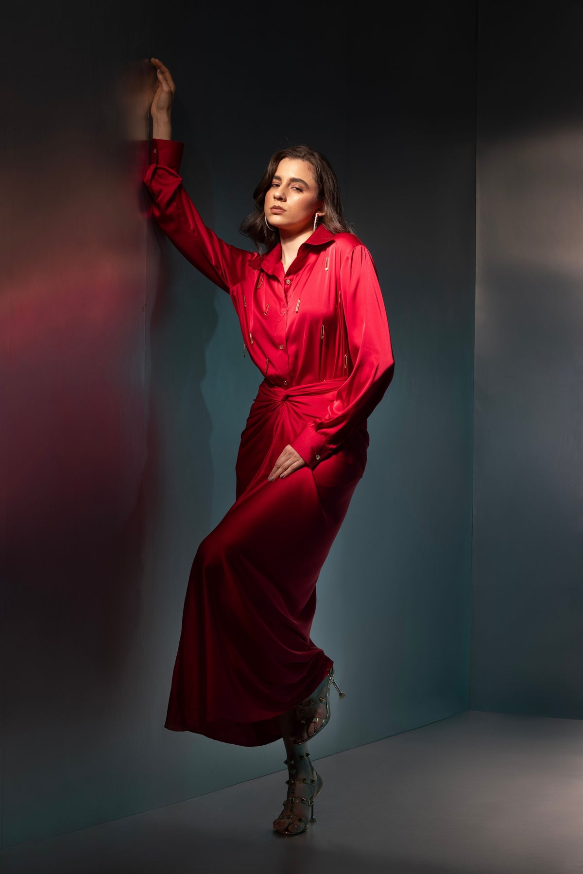 Red Versatile Pinpoint Co-ord Set