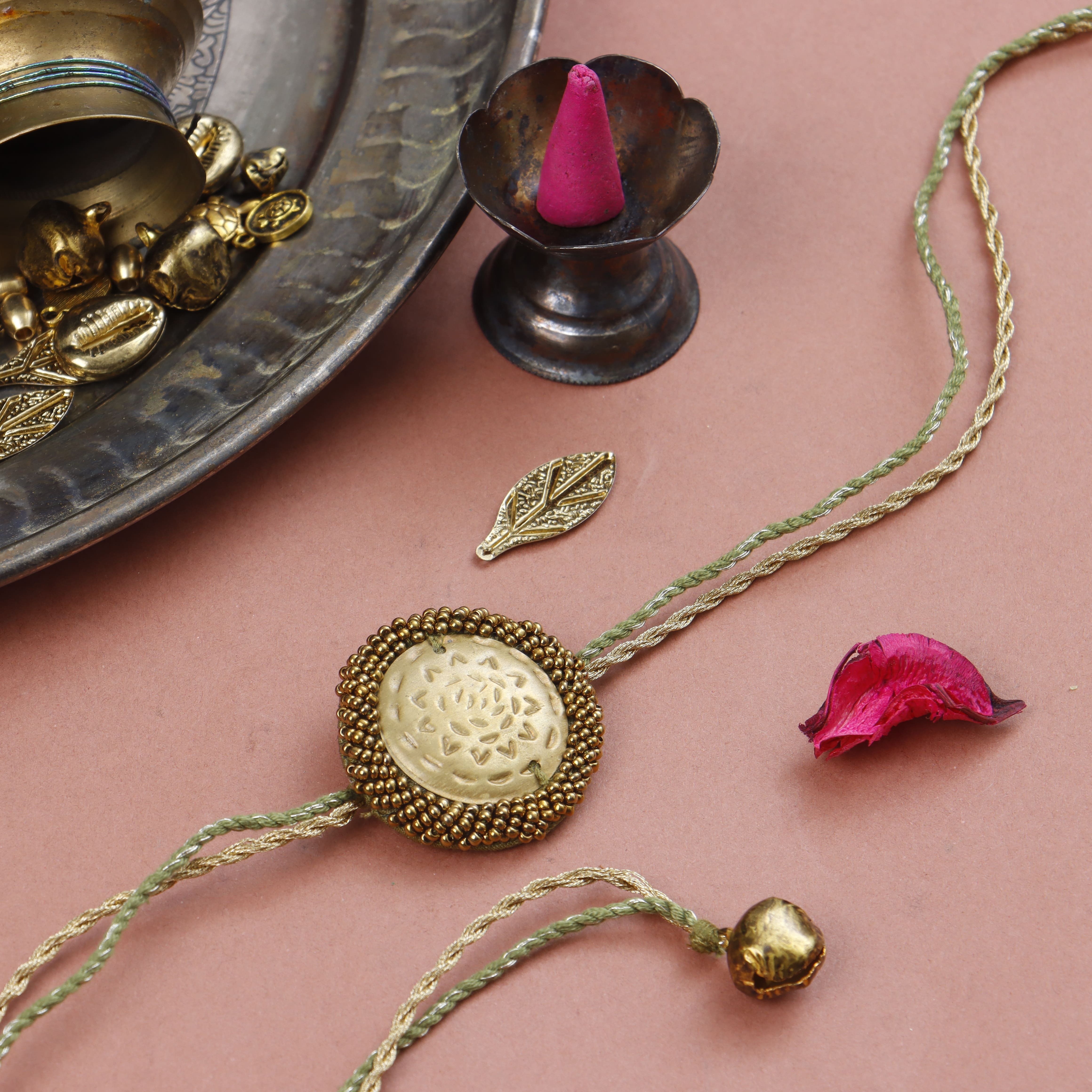 OLIVE - BRASS BLOSSOM RAKHI