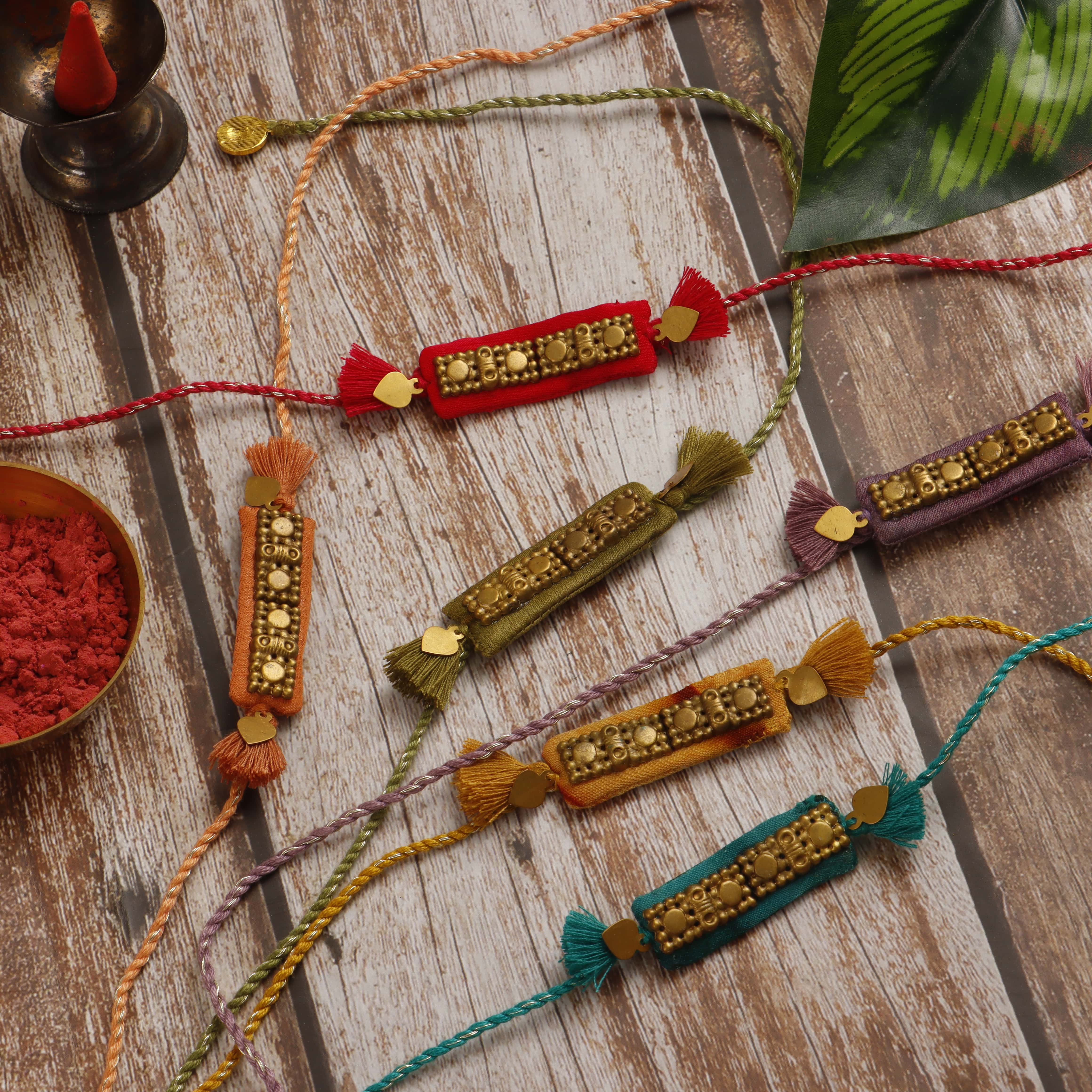 PEACOCK - REGAL RECTANGULAR RAKHI