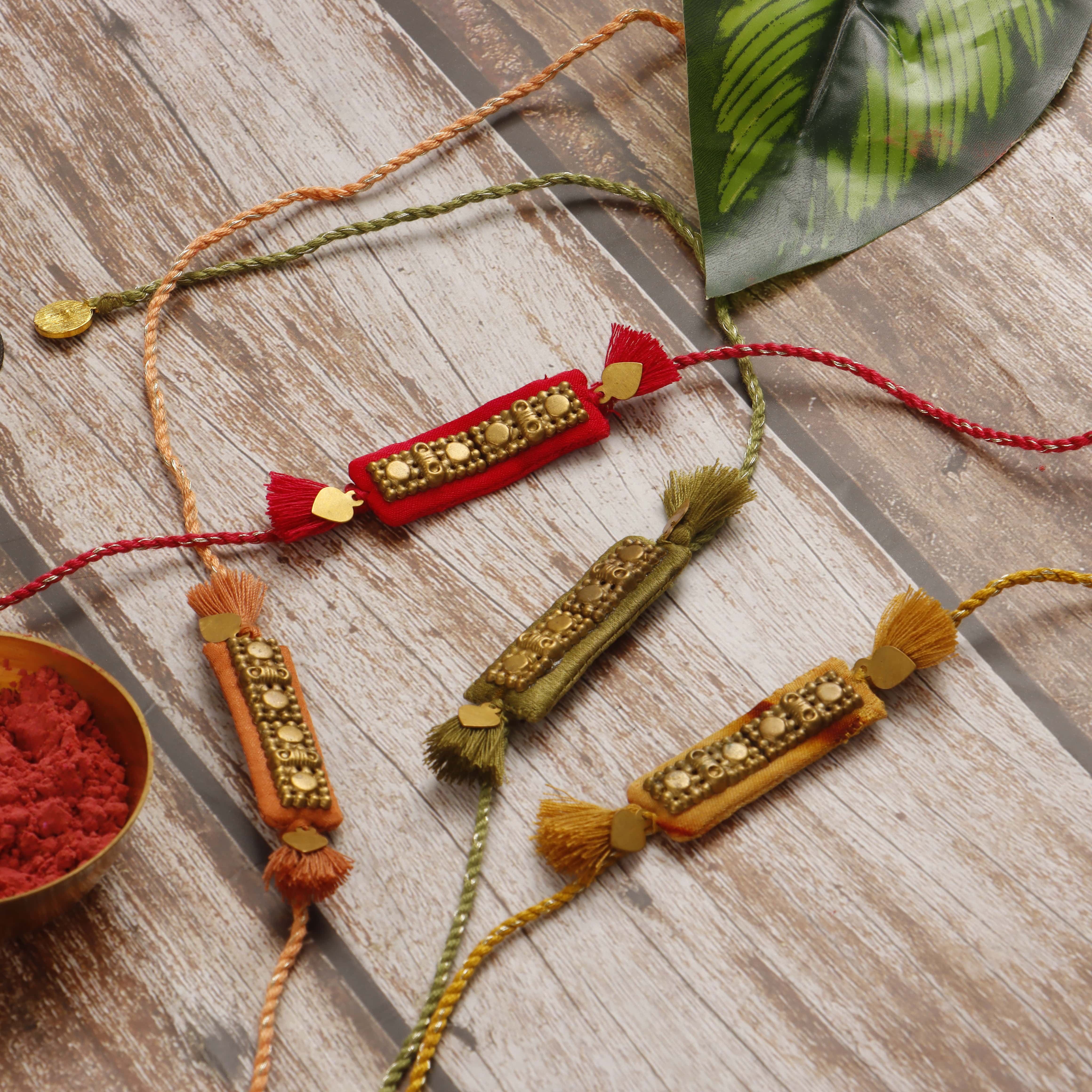 TANGERINE - REGAL RECTANGULAR RAKHI