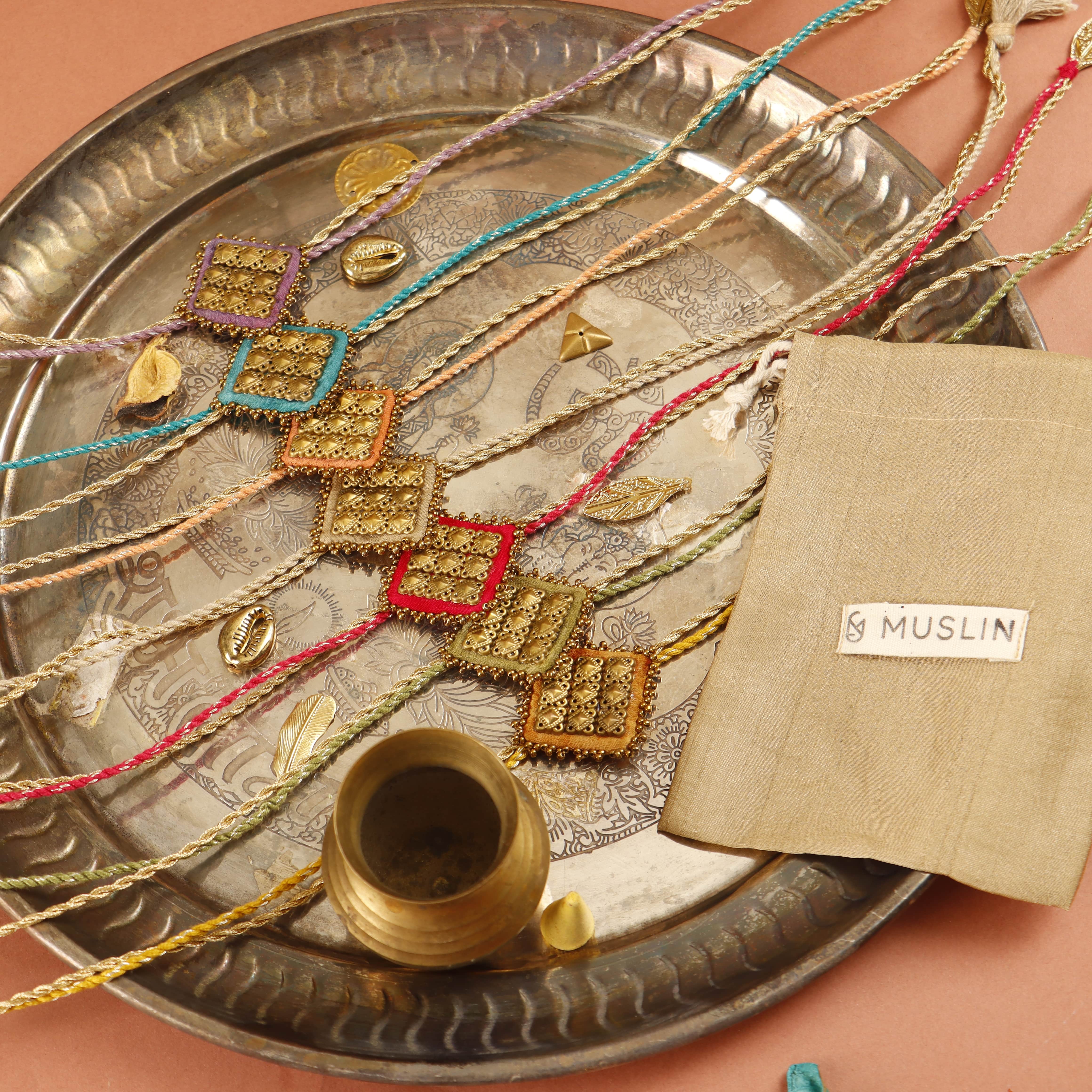 OLIVE - MAJESTIC SQAURE BRASS RAKHI