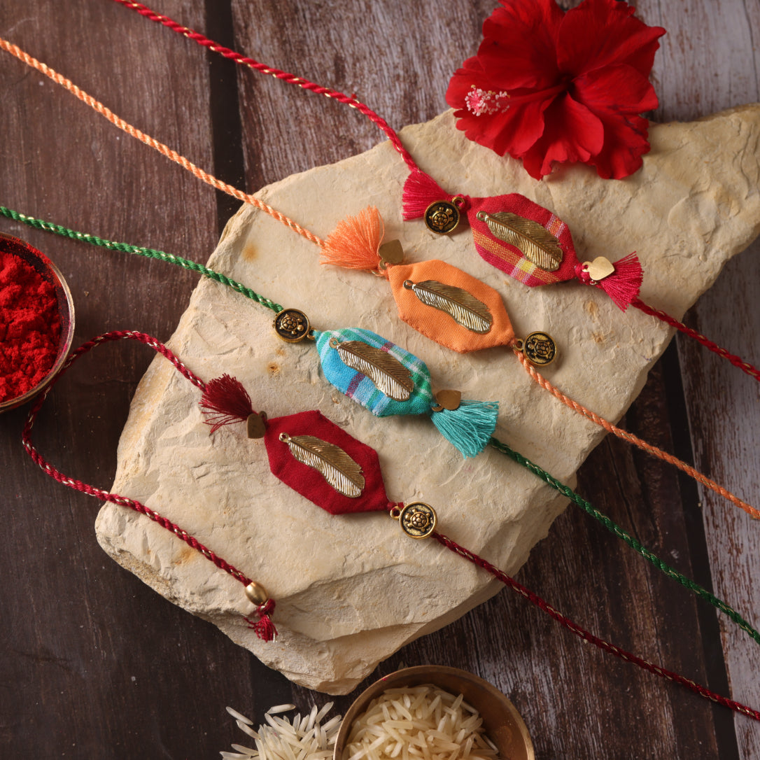 SUNHERI PANKH RAKHI - Set of 4